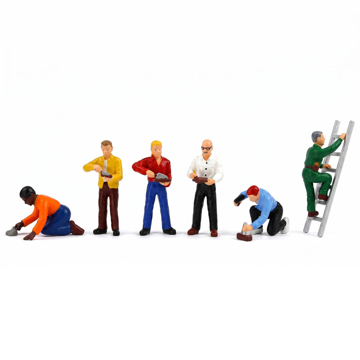 HFPO7181 6pcs O Scale 1:48 Model Trains Masons Bricklayers Construction Workers