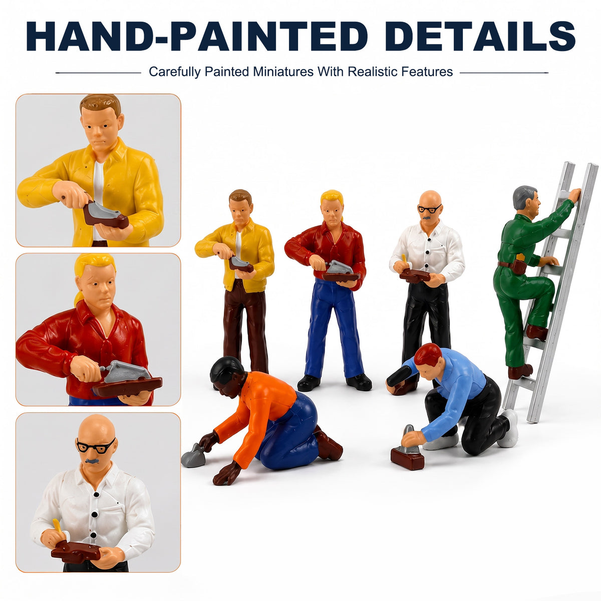 HFPO7181 6pcs O Scale 1:48 Model Trains Masons Bricklayers Construction Workers