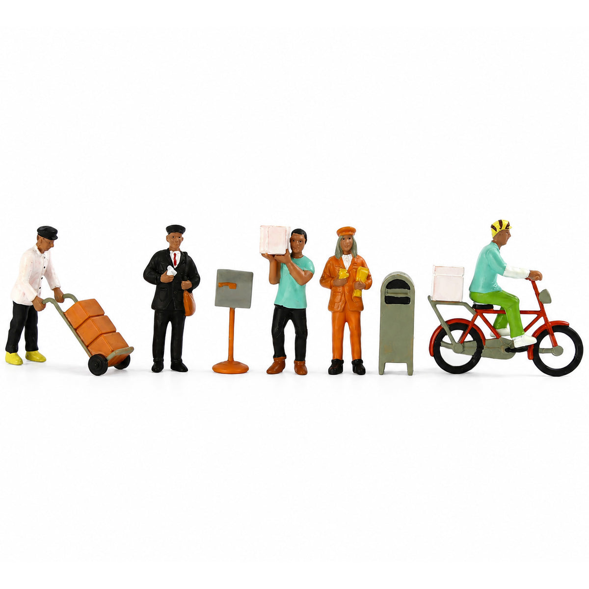 HFPO7196 6pcs O Scale 1:48 Model Railway Postal Workers Letter Carriers