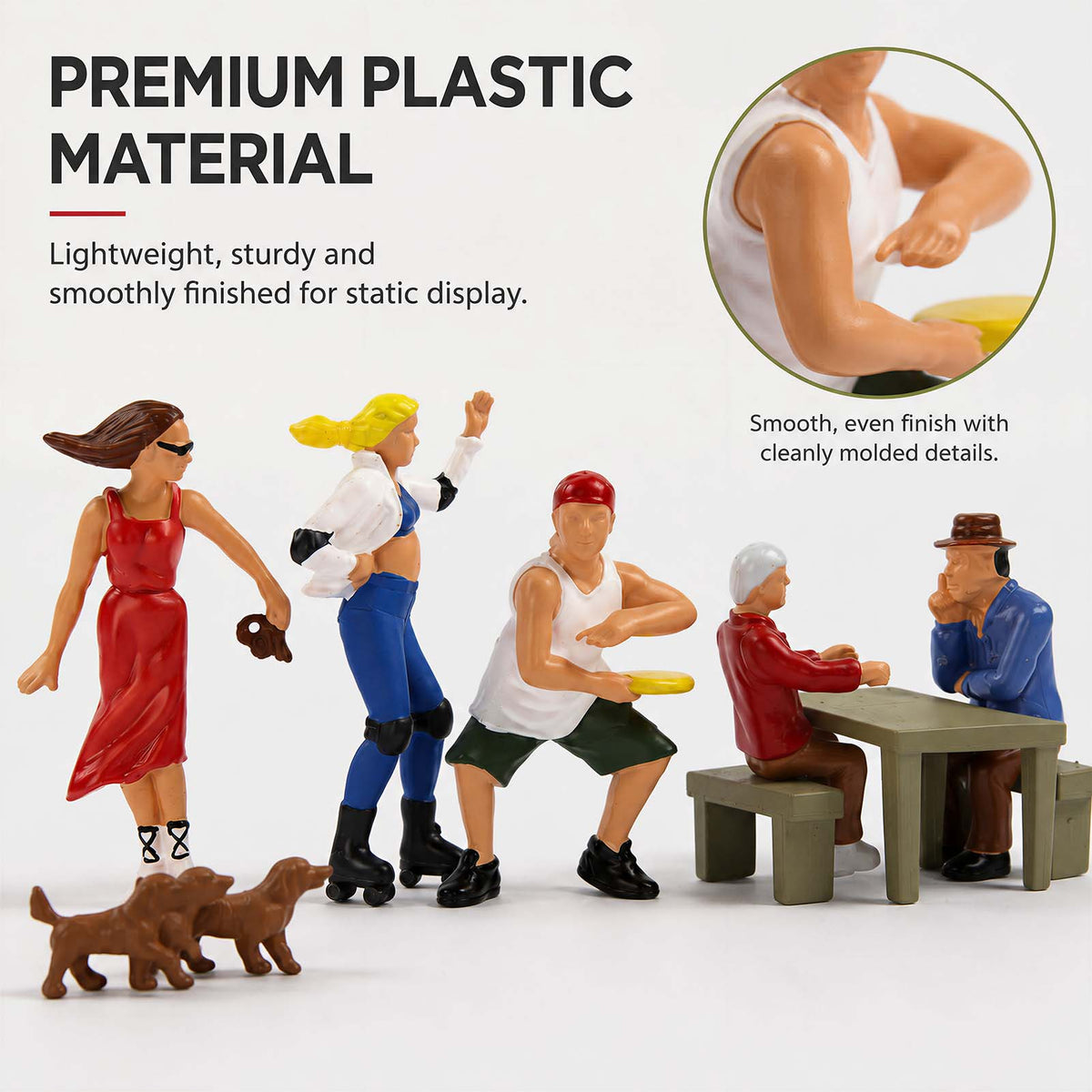 HFPO7197 6pcs O Scale 1:48 Model Train City Park People with Dogs