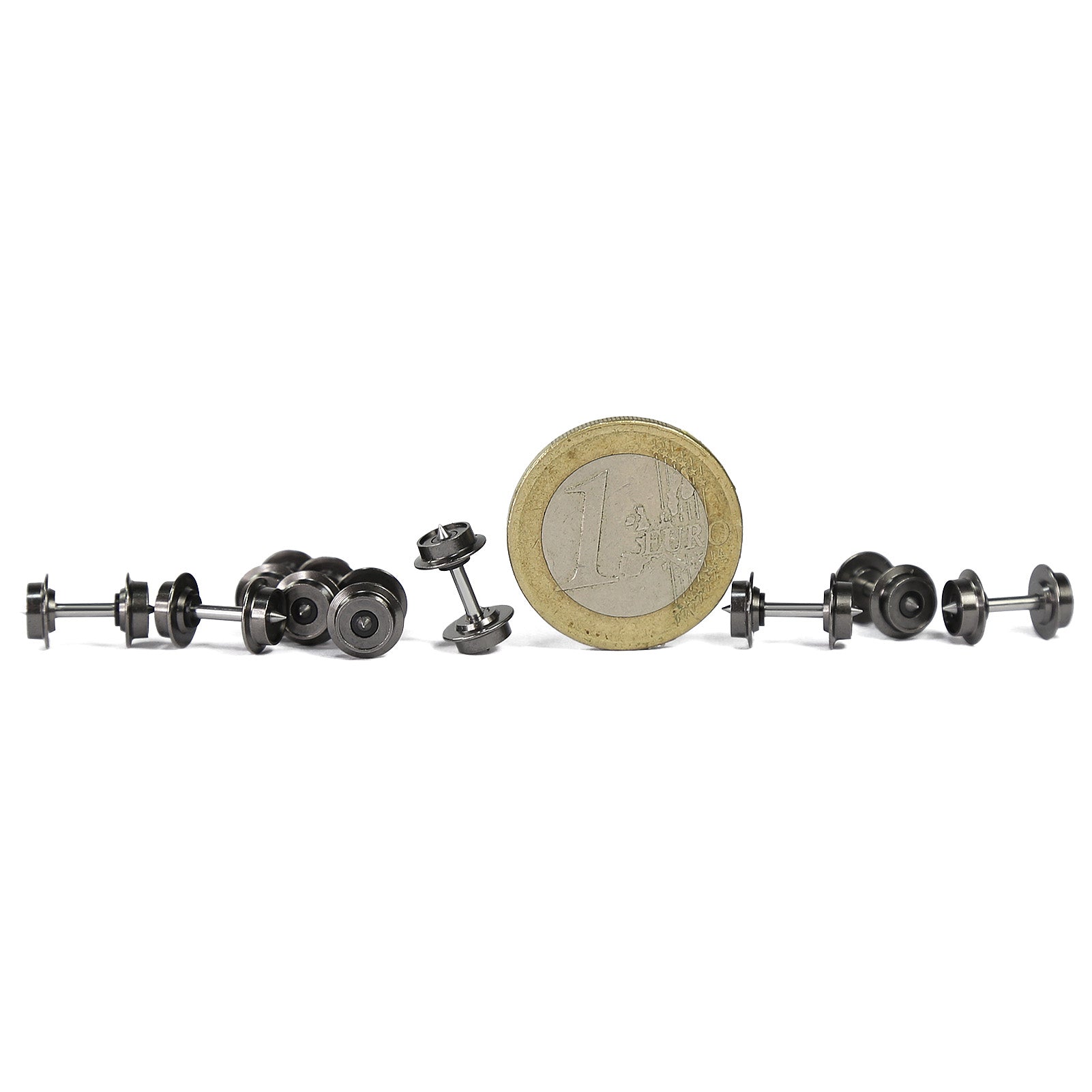 HP07150 12pcs N Scale 1:160 Wheelsets Metal Axle DC Wheels for Trix