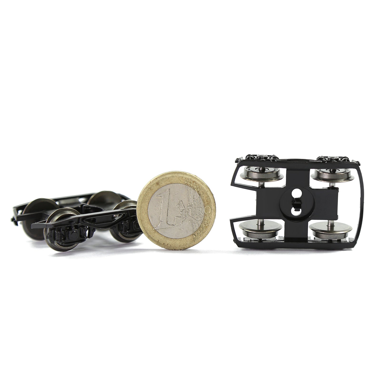 HP1687 2pcs HO Scale 1:87 Model Railway Bogies 36" Metal DC Wheels