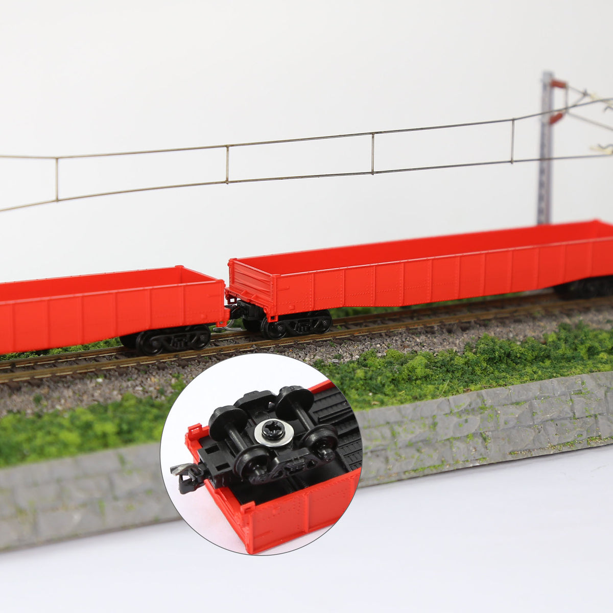 HP22N 12pcs N Scale 1:160 Bogie with Couplers Plastic Wheels