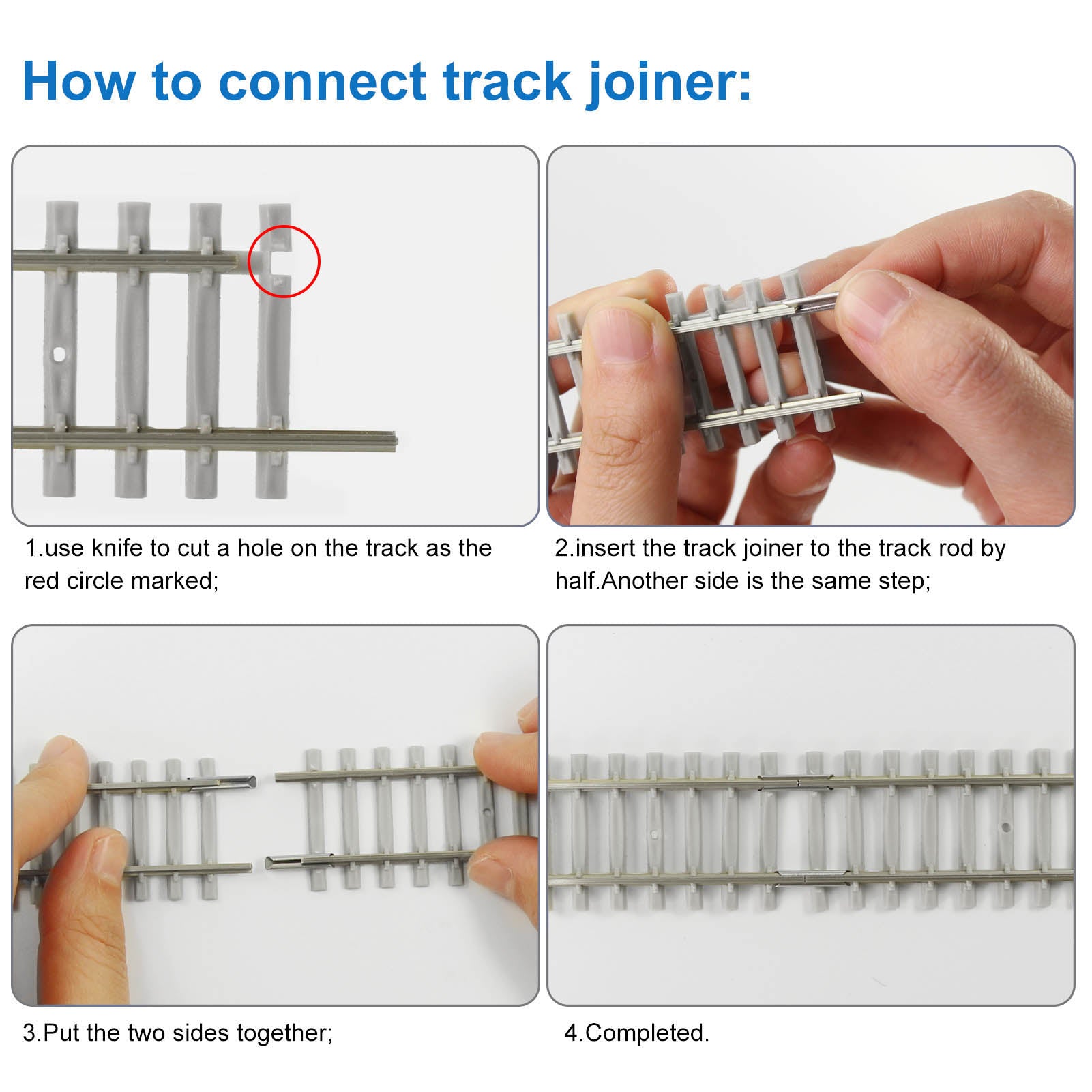 HP27HO1M 5pcs HO Scale 1:87 Model Track Flexible Cupronickel Rail 100cm with Joiner Screws