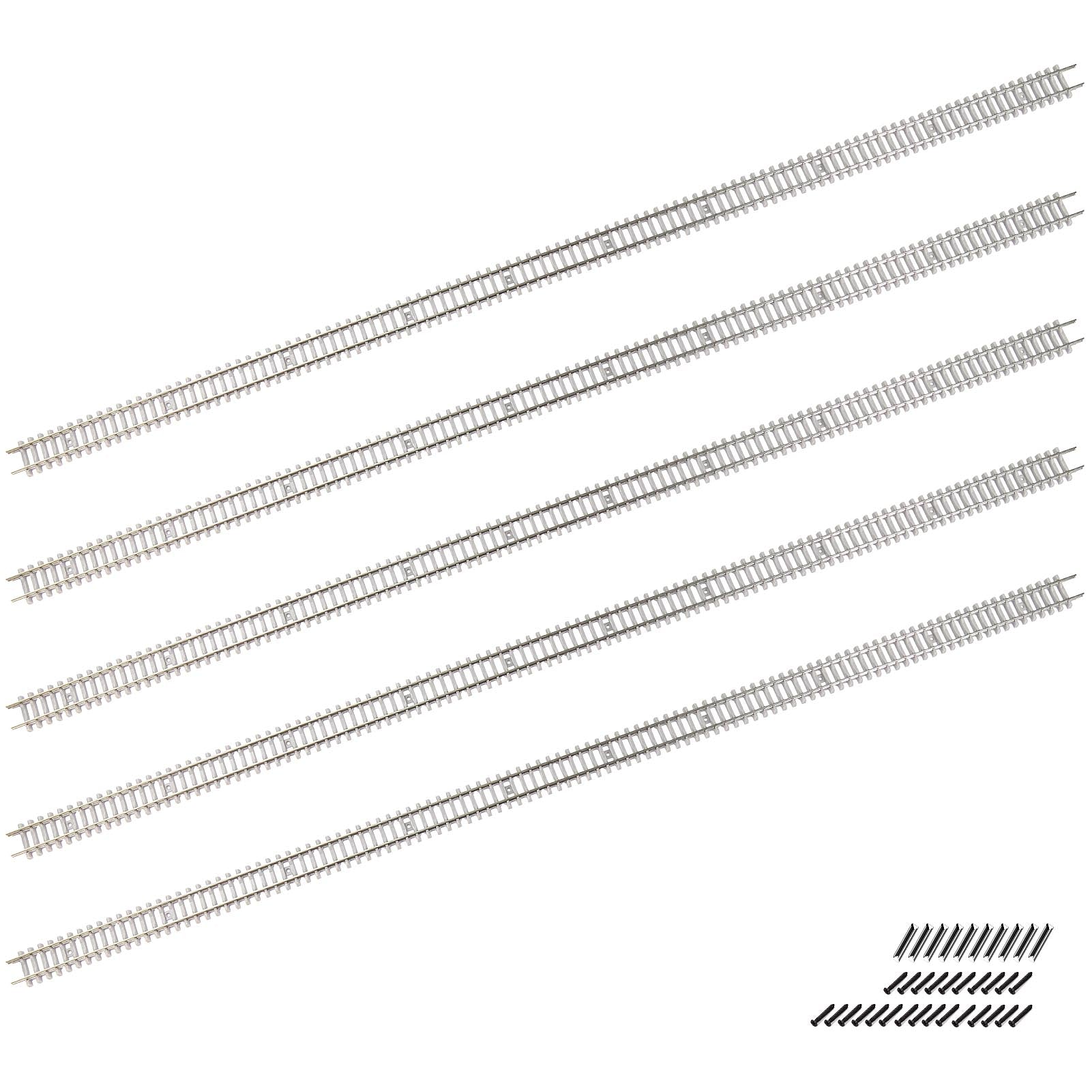 HP27N 5pcs N Scale 1:160 Model Cupronickel Flex Track 50cm Code 100 with Rail Joiner Nail