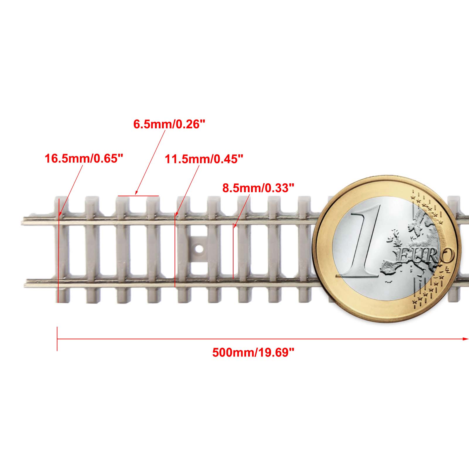 HP27N 5pcs N Scale 1:160 Model Cupronickel Flex Track 50cm Code 100 with Rail Joiner Nail
