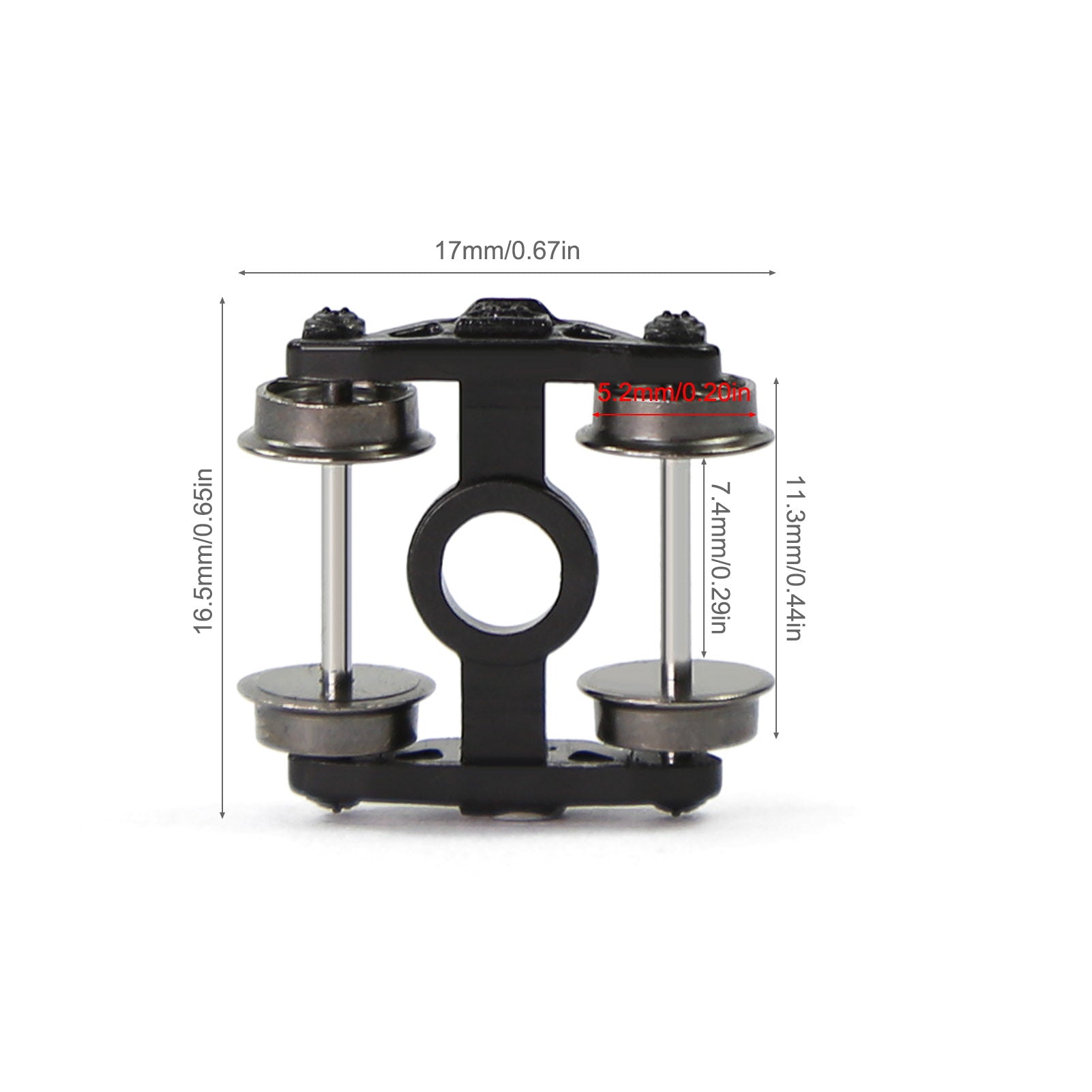 HP30150 4pcs N Scale 1:160 Roller Bearing Bogies Metal DC Wheels with Screw Washer