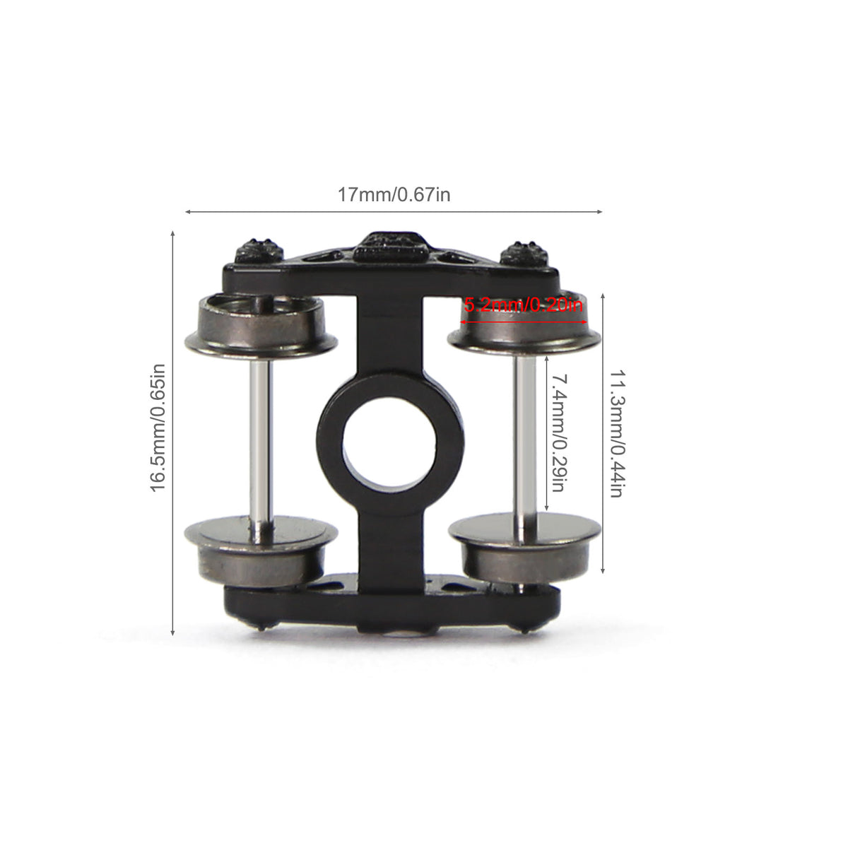 HP30150 4pcs N Scale 1:160 Roller Bearing Bogies Metal DC Wheels with Screw Washer