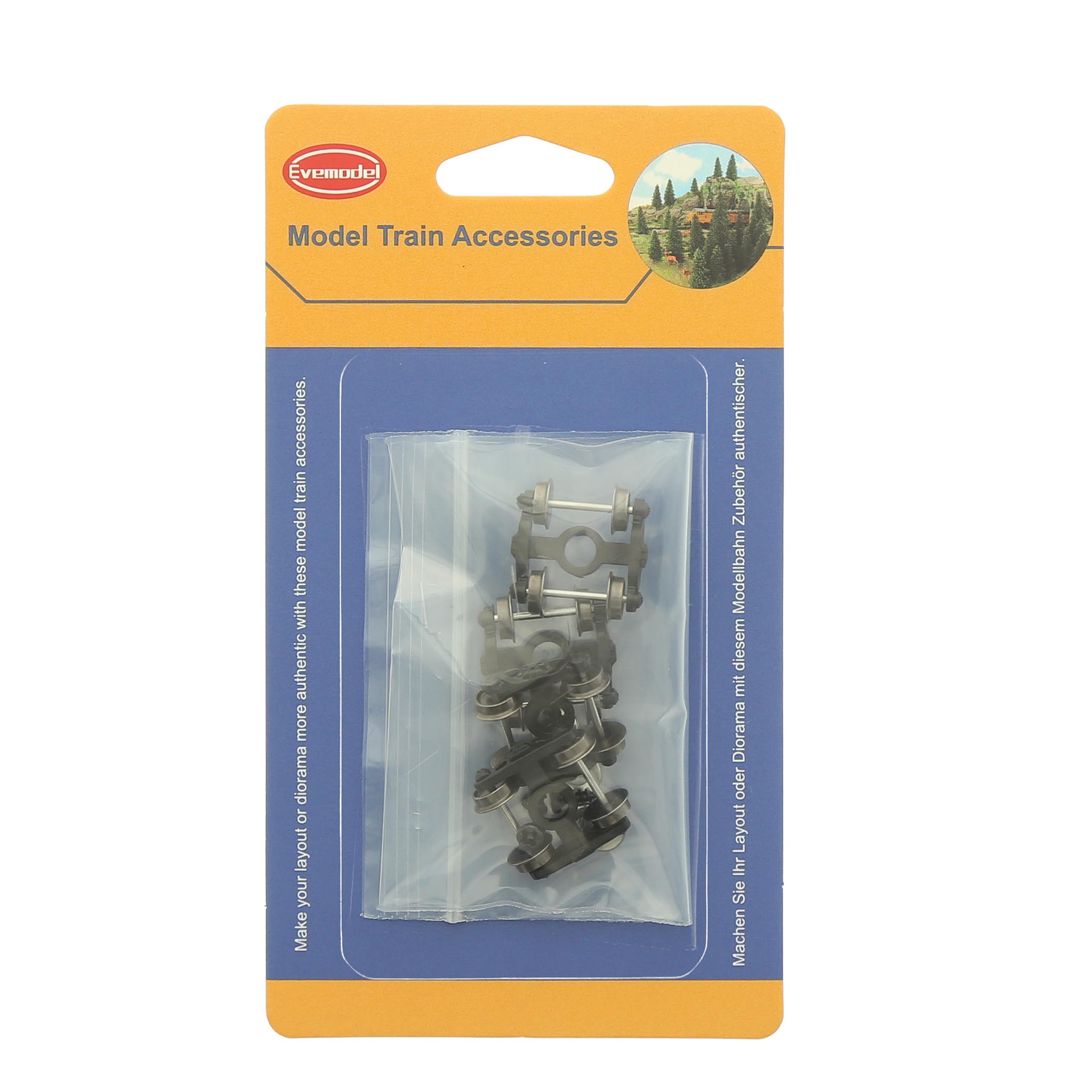 HP30150 4pcs N Scale 1:160 Roller Bearing Bogies Metal DC Wheels with Screw Washer