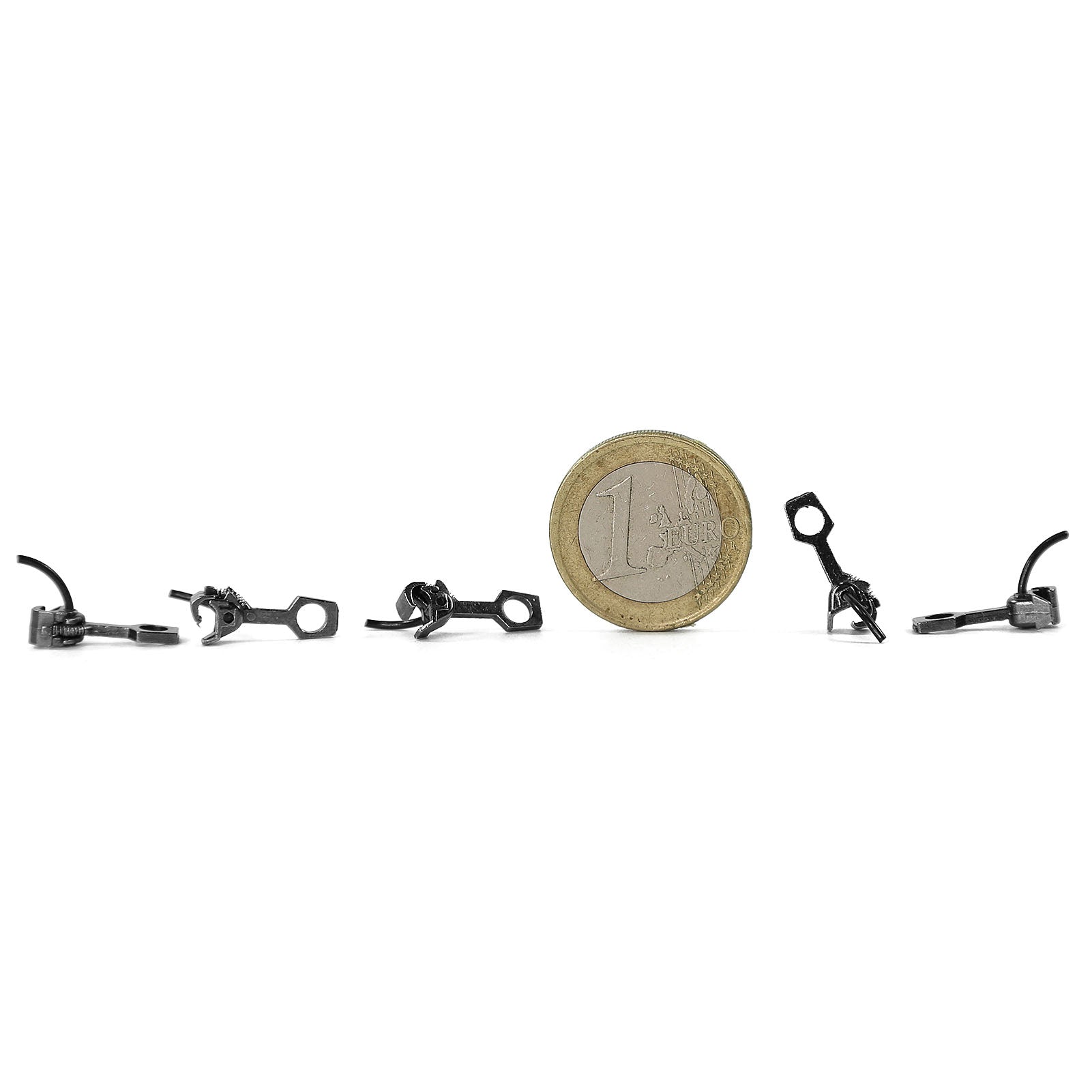 HP4087 12pcs HO Scale 1:87 Knuckle Metal Couplers Coupling Hook