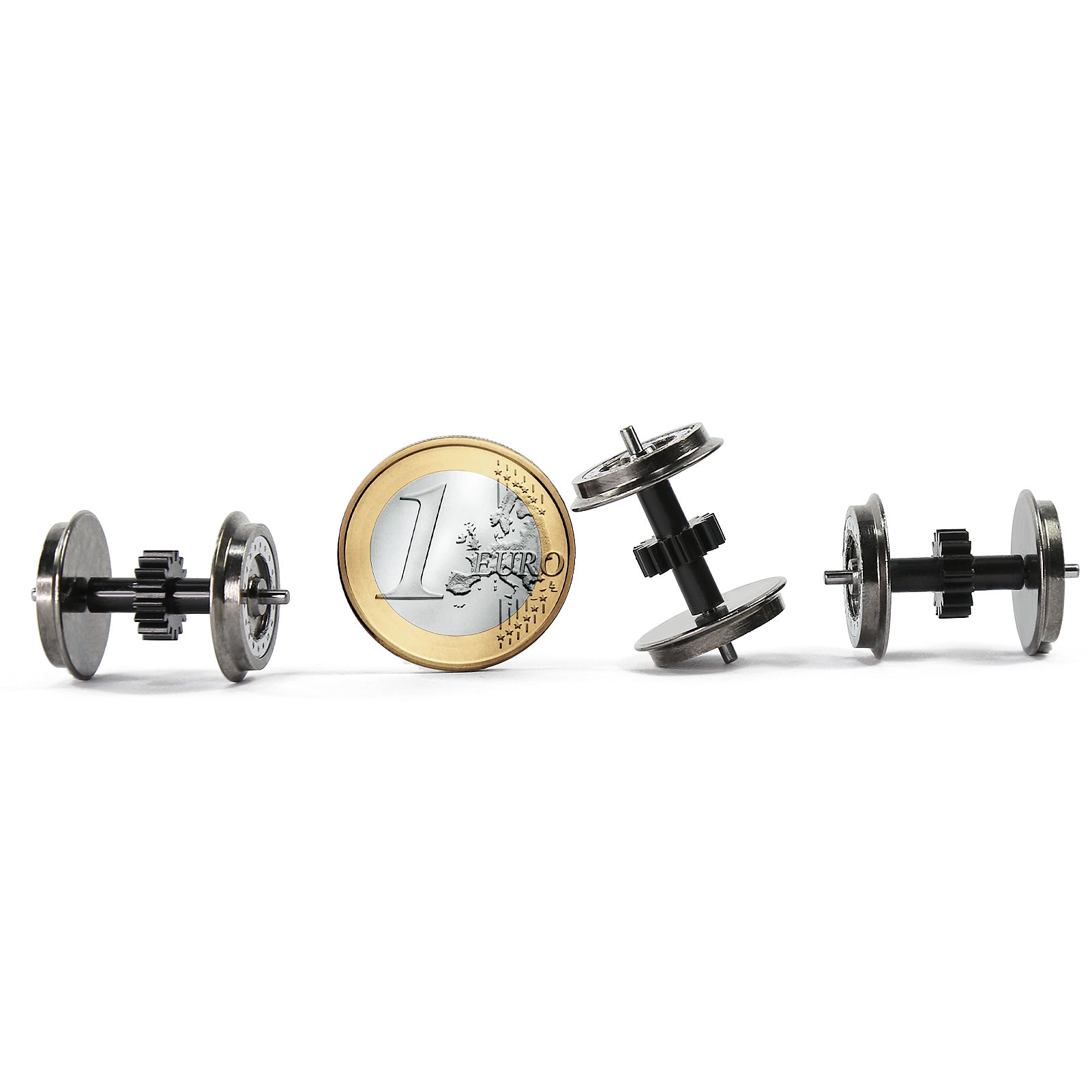HP4287 4pcs HO Scale 1:87 16T Geared Drive DC Wheel Assembly Brass