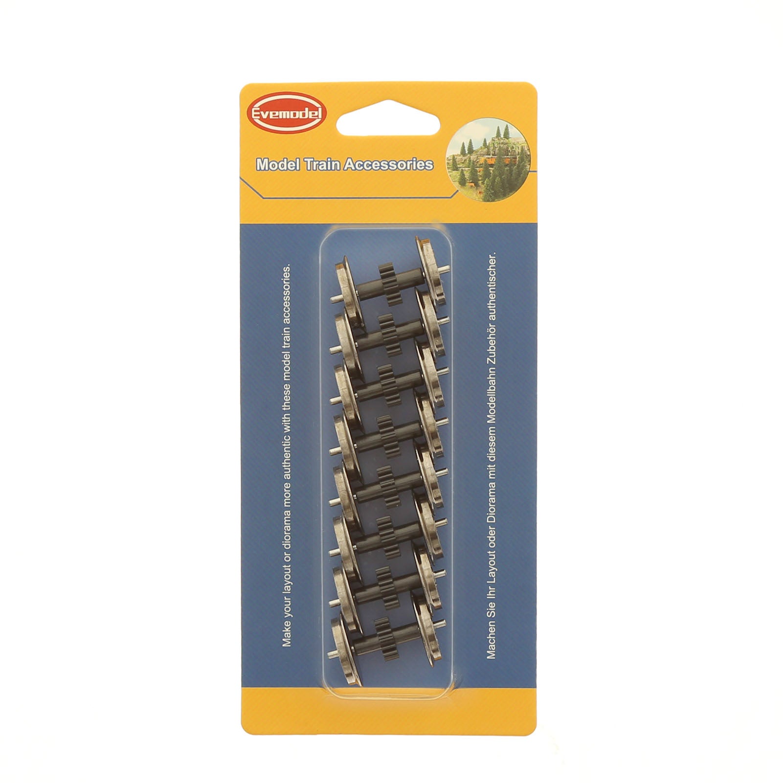 HP4287 4pcs HO Scale 1:87 16T Geared Drive DC Wheel Assembly Brass