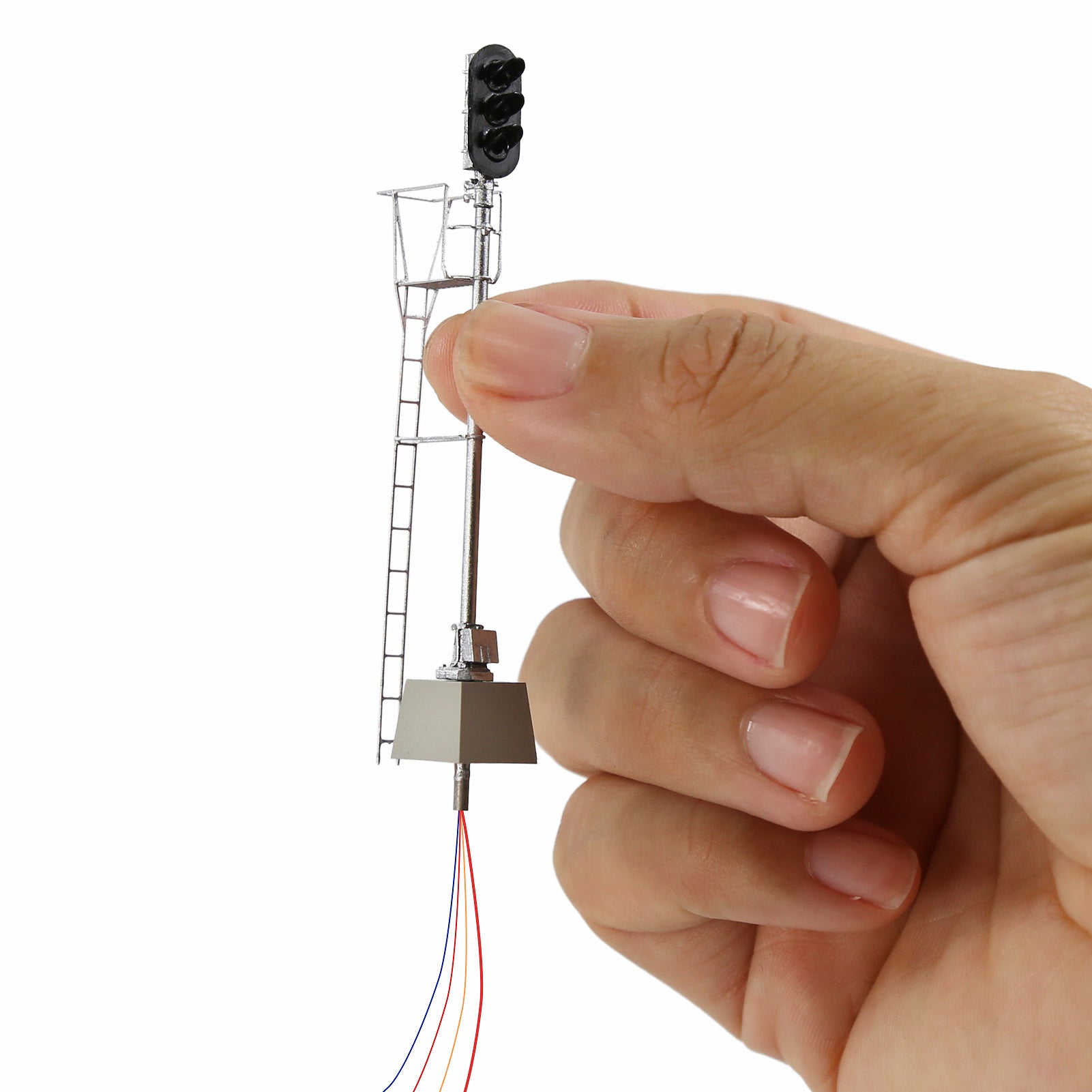 JTD8713GYR 1 Unit HO Scale 1:87 Vertical 3-Light Brass Traffic Signal Green Yellow Red LEDs