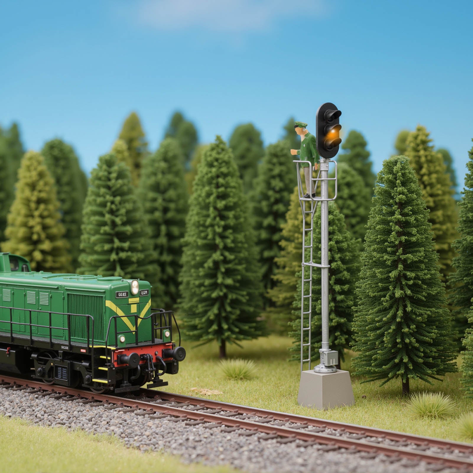 JTD8713GYR 1 Unit HO Scale 1:87 Vertical 3-Light Brass Traffic Signal Green Yellow Red LEDs