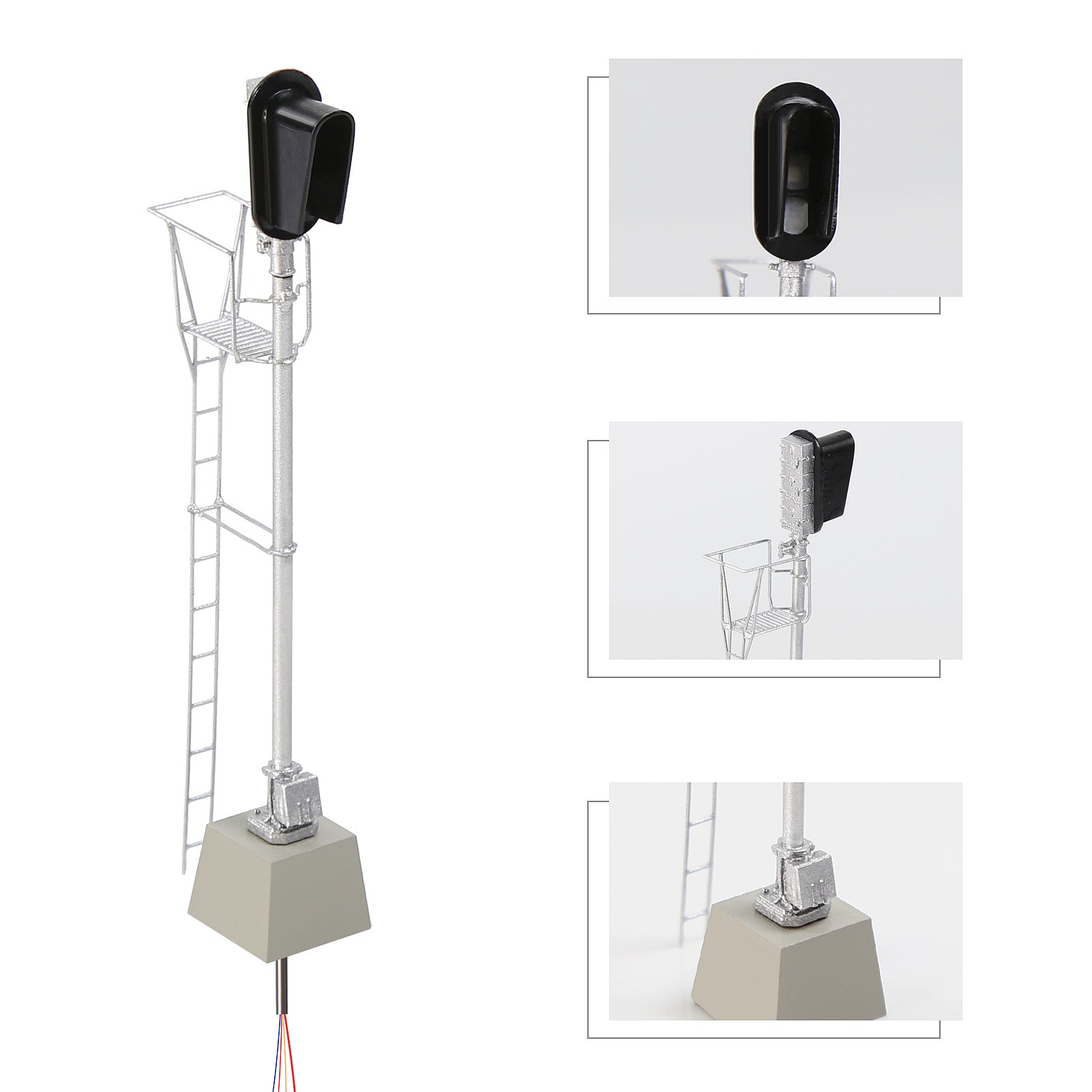 JTD8714GYR 1 Piece HO Scale 1:87 Vertical 3-Light Brass Traffic Signal Green Yellow Red LEDs