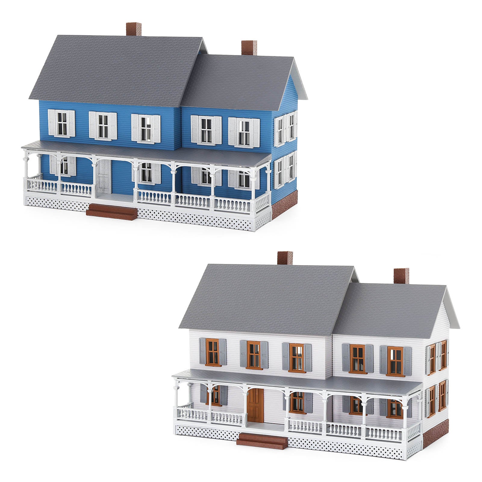 JZ8707 1 Piece HO Scale 1:87 Model Village House Building Assembled Painted