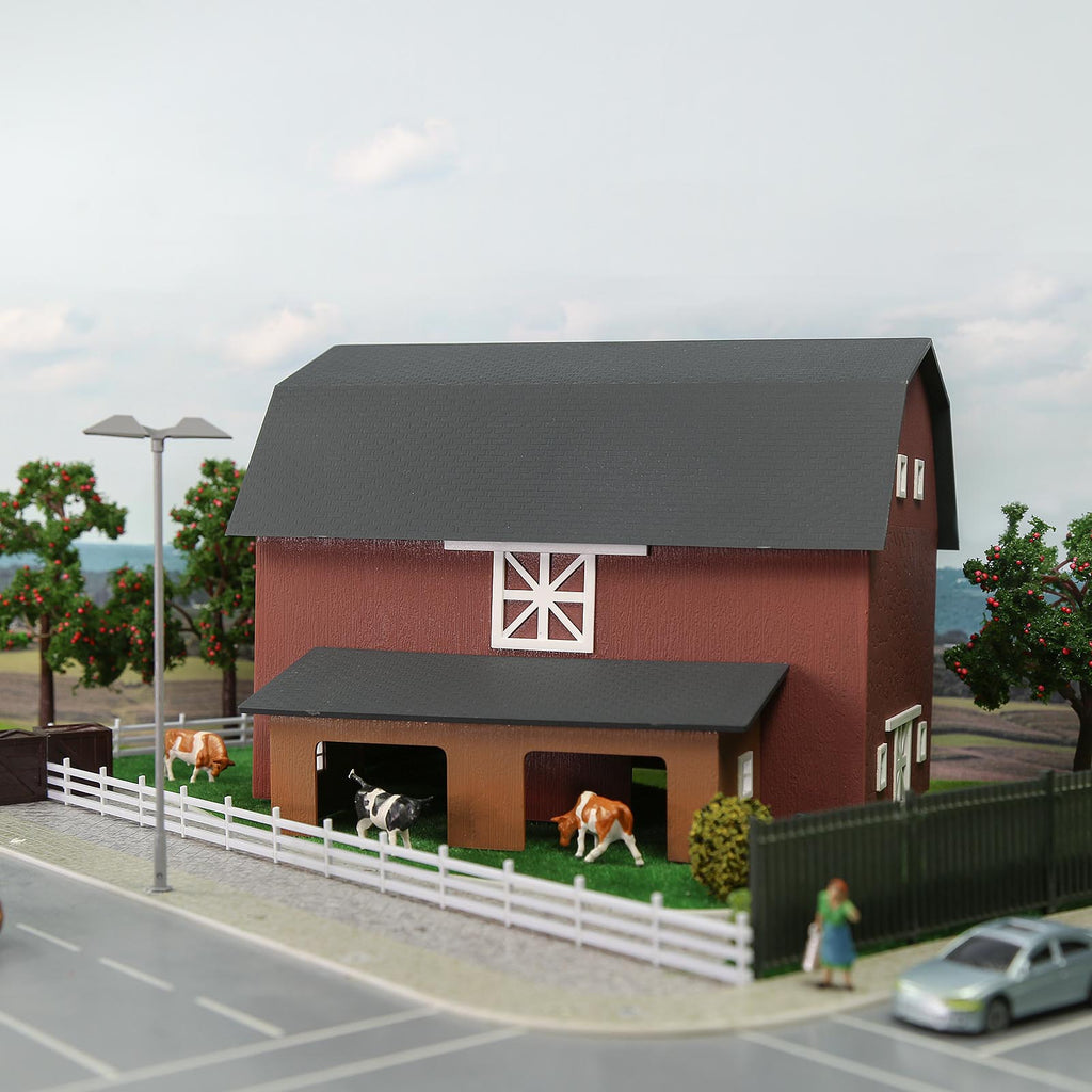 Model A Barn JZ8708 1 Piece HO Scale 1:87 Model Barn Cow Shed Painted Assembled
