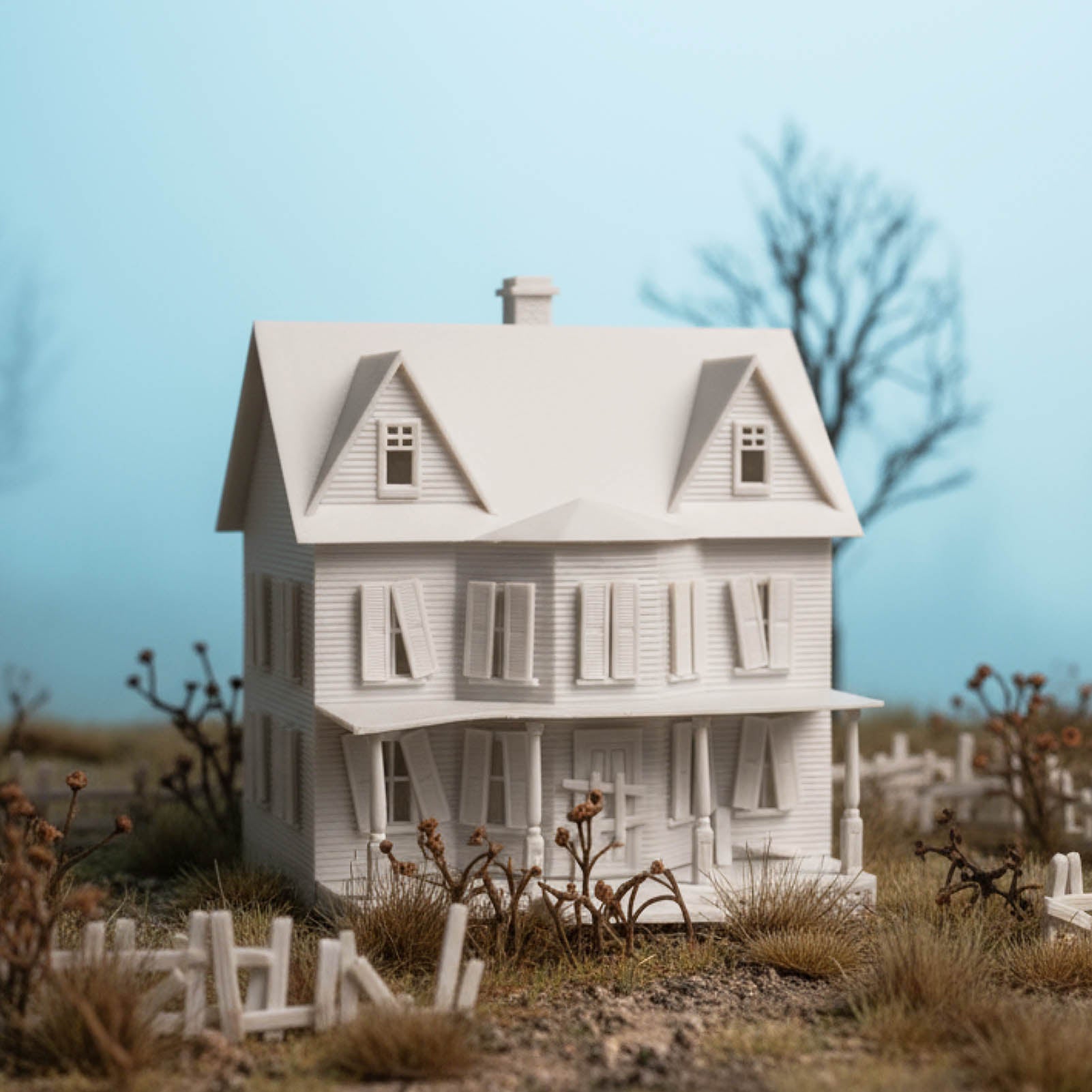 JZHO6JJ 1 Unit HO Scale 1:87 Model House Kit White Unassembled Architectural Building