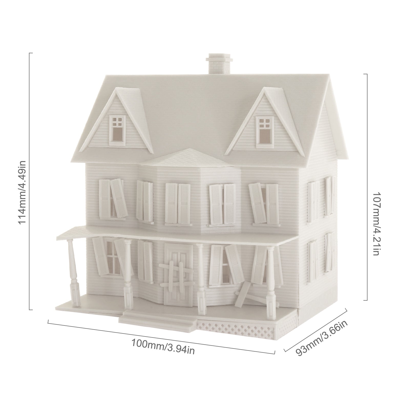 JZHO6JJ 1 Unit HO Scale 1:87 Model House Kit White Unassembled Architectural Building