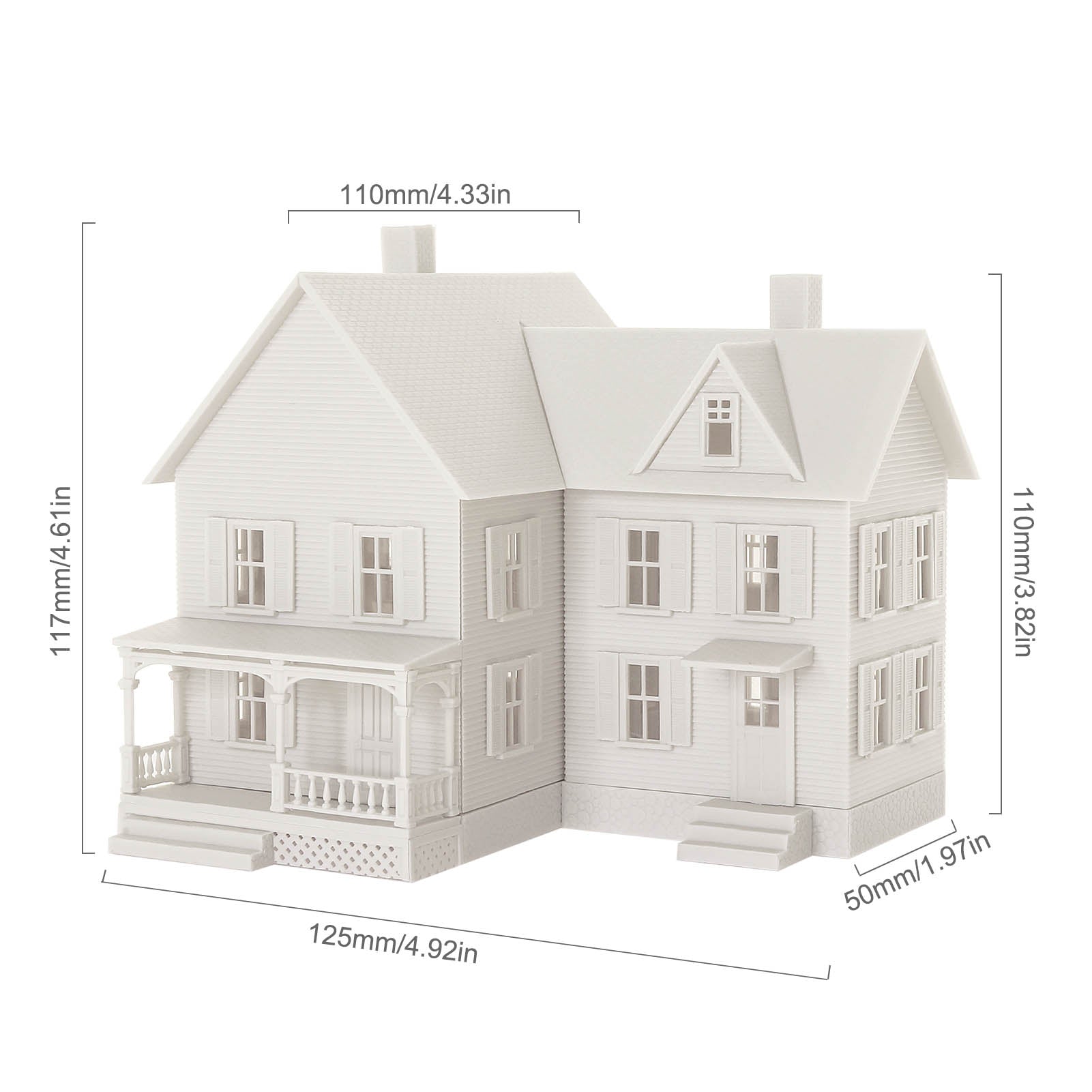 JZHO6JJ 1 Unit HO Scale 1:87 Model House Kit White Unassembled Architectural Building