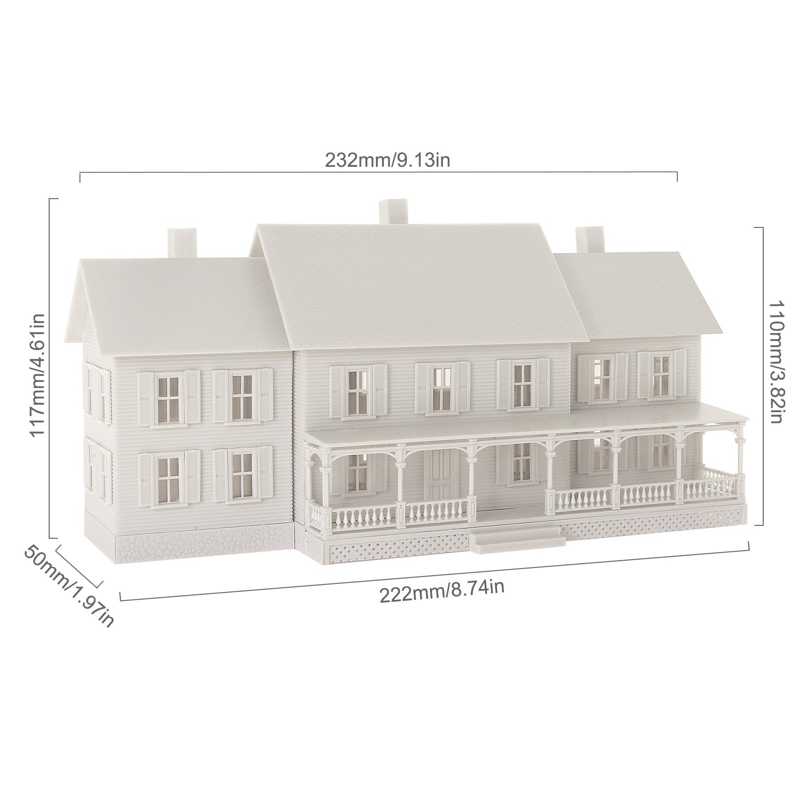 JZHO6JJ 1 Unit HO Scale 1:87 Model House Kit White Unassembled Architectural Building