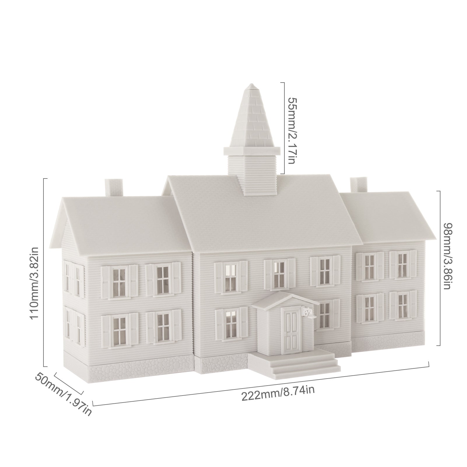 JZHO6JJ 1 Unit HO Scale 1:87 Model House Kit White Unassembled Architectural Building