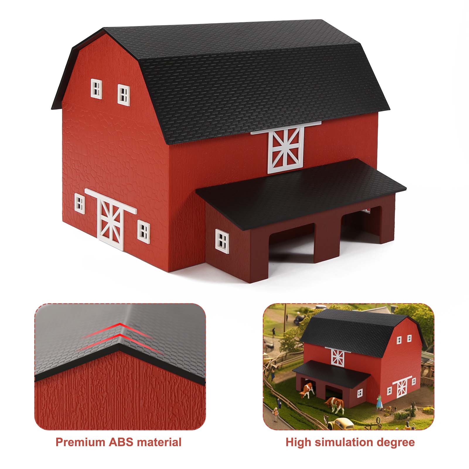JZHO6897 1 Unit HO Scale 1:87 DELUXE BARN CHICKEN COOP Not-built Farm Building Kit Model Railroad