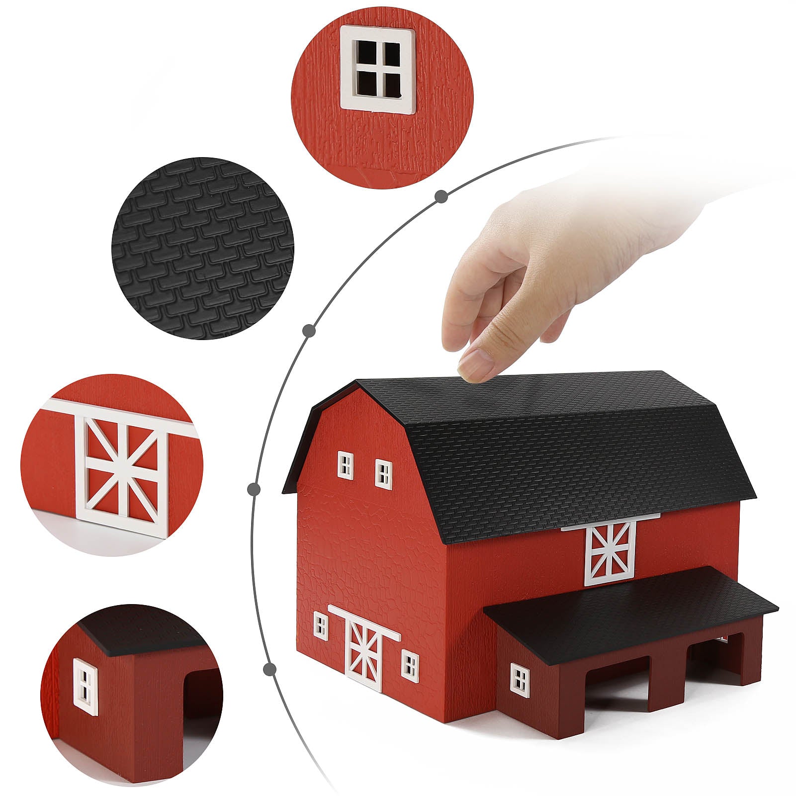 JZHO6897 1 Unit HO Scale 1:87 DELUXE BARN CHICKEN COOP Not-built Farm Building Kit Model Railroad