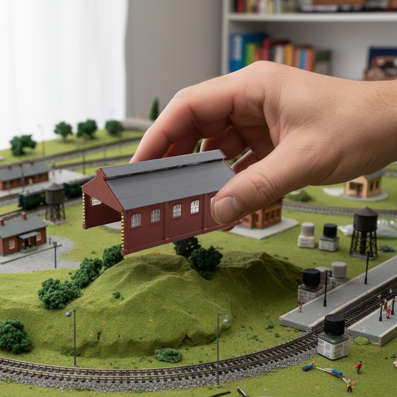 JZN5531SR 1 Unit N Scale 1:150 Loco Maintenance Building Service Shop for Model Railroad