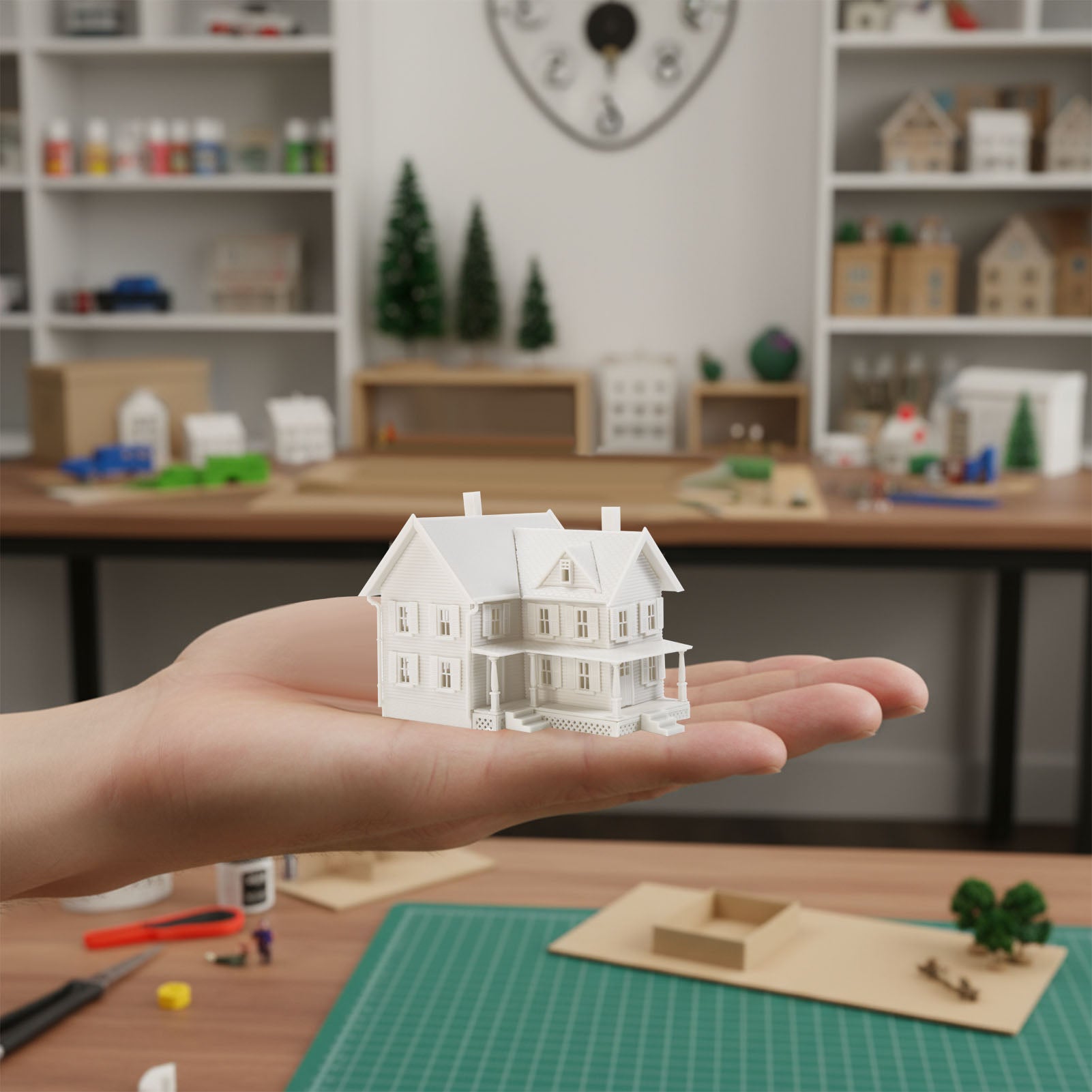 JZN5871JJ 1 Unit N Scale 1:150 Model Dwelling House Kit Two-story Building Unassembled