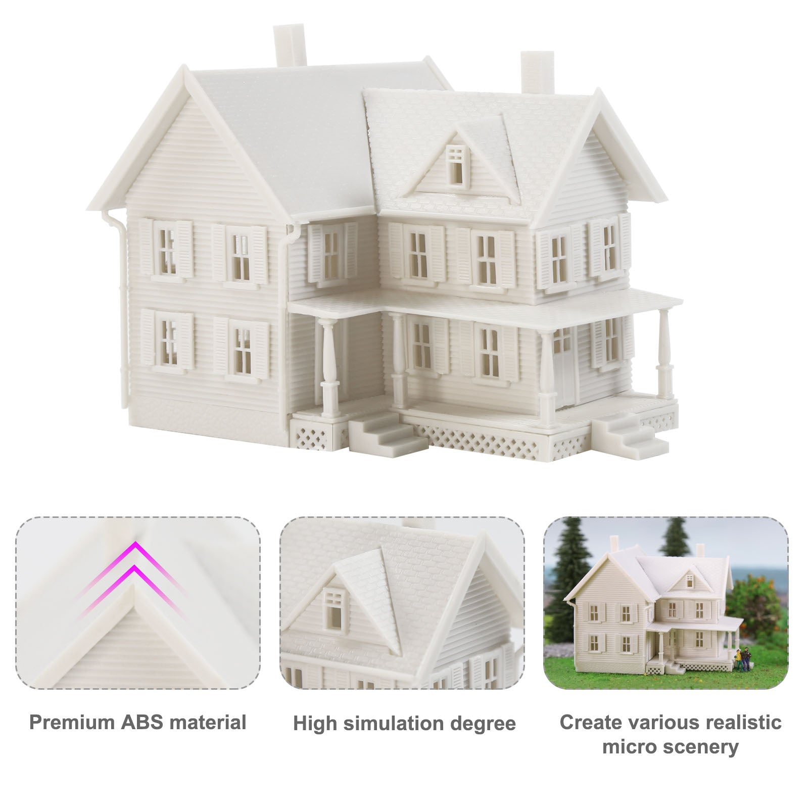 JZN5871JJ 1 Unit N Scale 1:150 Model Dwelling House Kit Two-story Building Unassembled