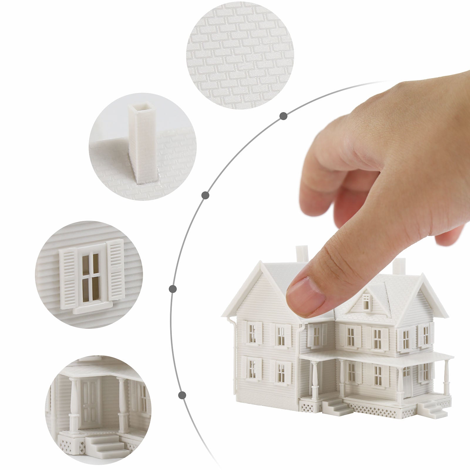 JZN5871JJ 1 Unit N Scale 1:150 Model Dwelling House Kit Two-story Building Unassembled