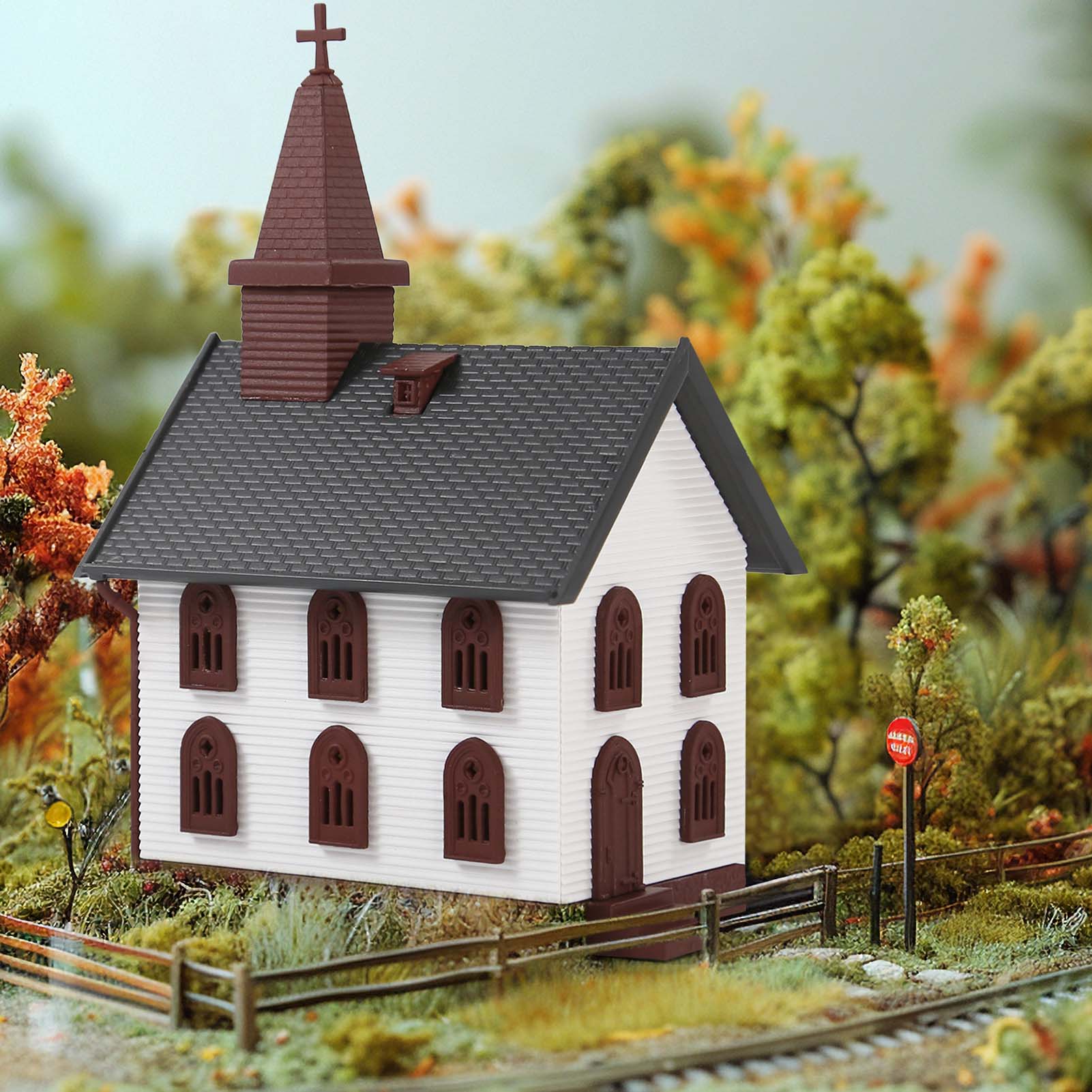 JZN5875 1 Unit N Scale 1:150 Model Church Kit for Building Diorama Model Railway