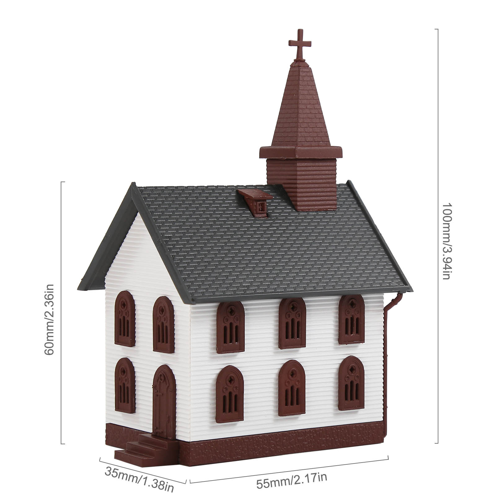 JZN5875 1 Unit N Scale 1:150 Model Church Kit for Building Diorama Model Railway