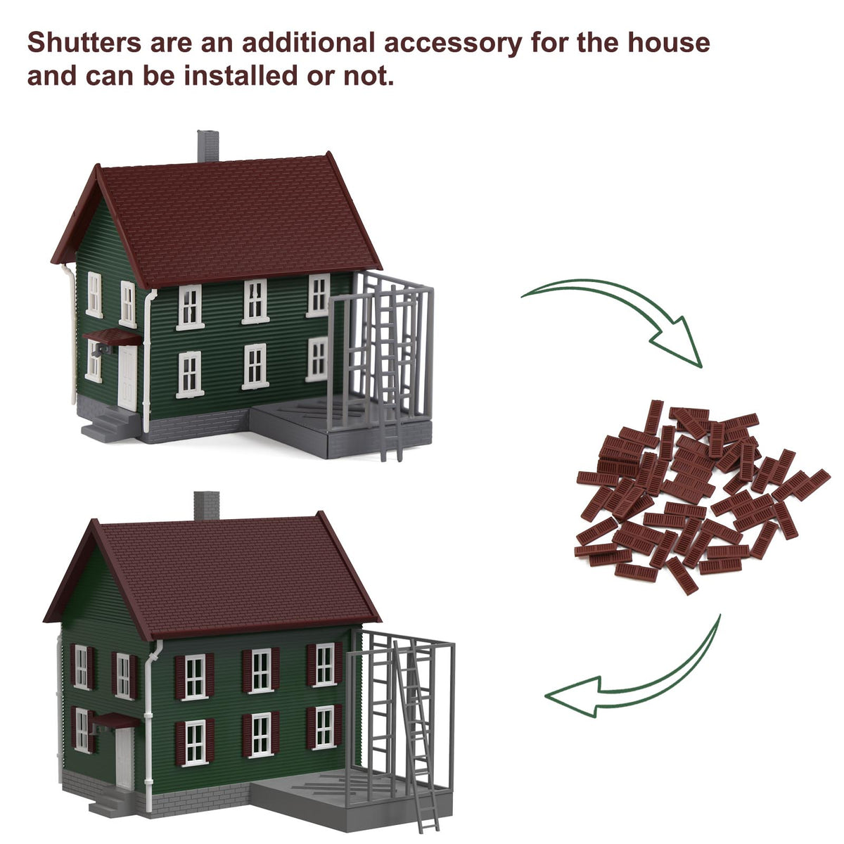 JZN5881 1 Unit N Scale 1:160 Model Decorated House Kit Two-story for Buildings