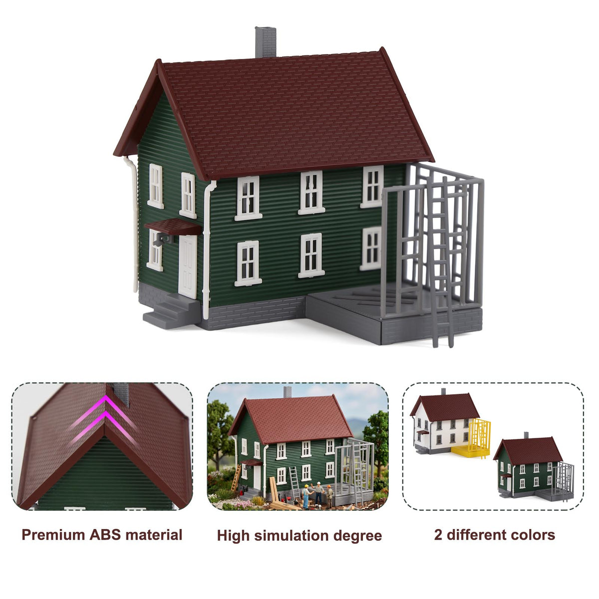 JZN5881 1 Unit N Scale 1:160 Model Decorated House Kit Two-story for Buildings