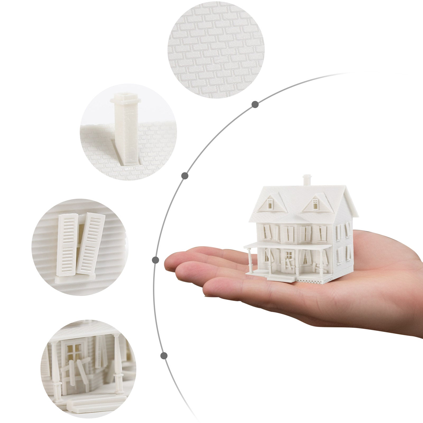 JZN5883JJ 1 Unit N Scale 1:150 Model Dwelling House Kit Two-story Building Unassembled