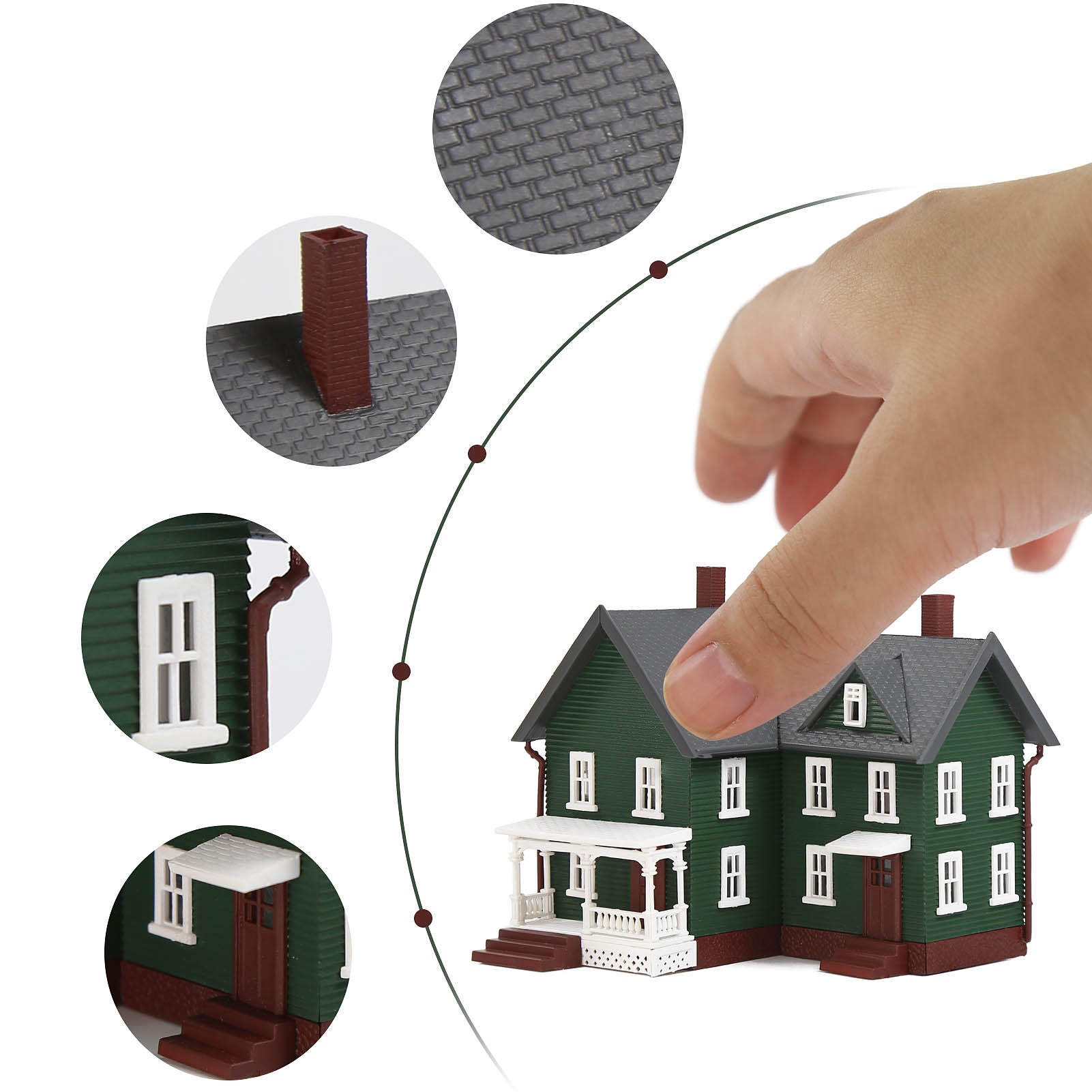 JZN5885 1 Unit N Scale 1:150 Model Dwelling House Kit for Building Diorama Model Railway