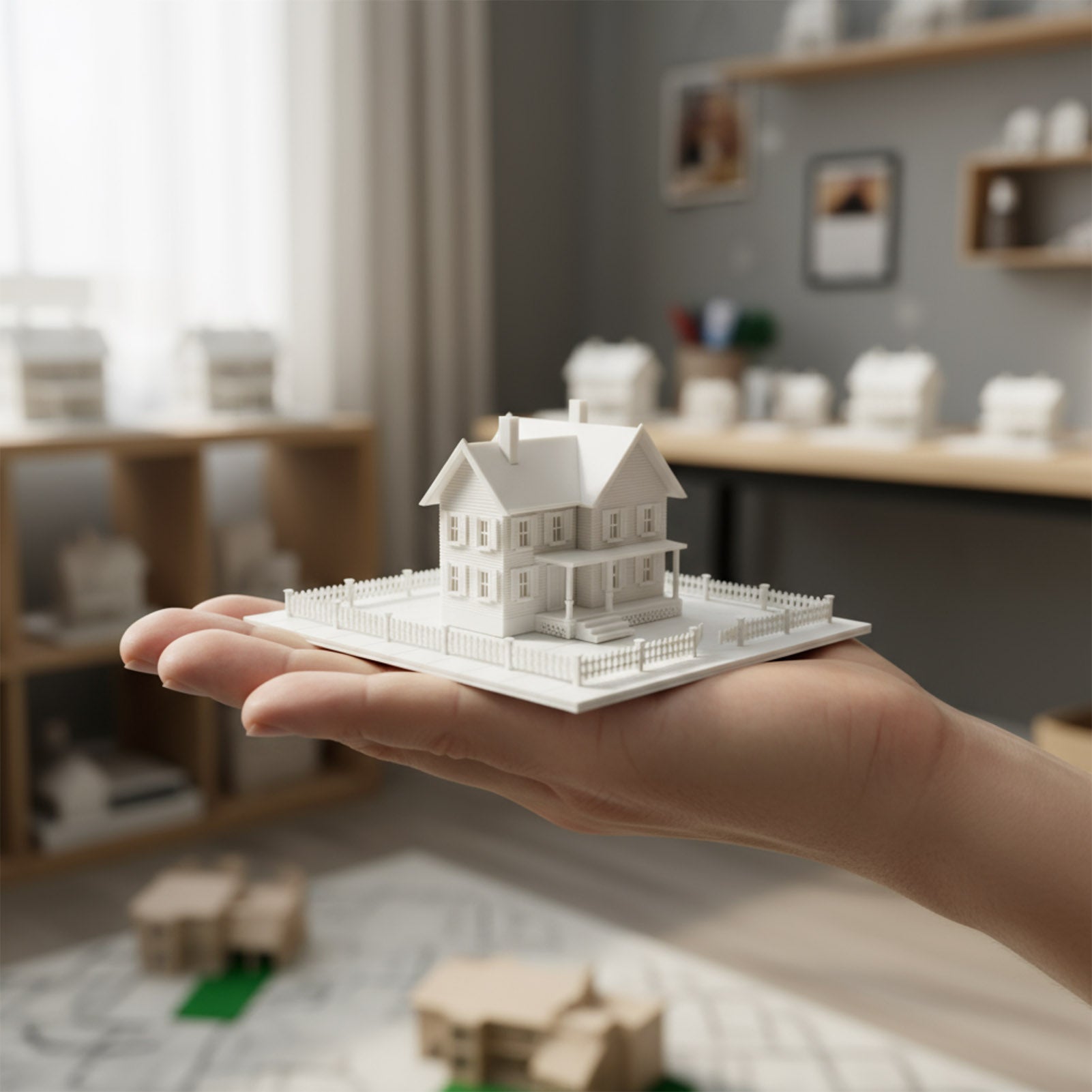 JZN5887JJM 1 Unit N Scale 1:150 Model Dwelling House Fence Base Kit Not-built Building