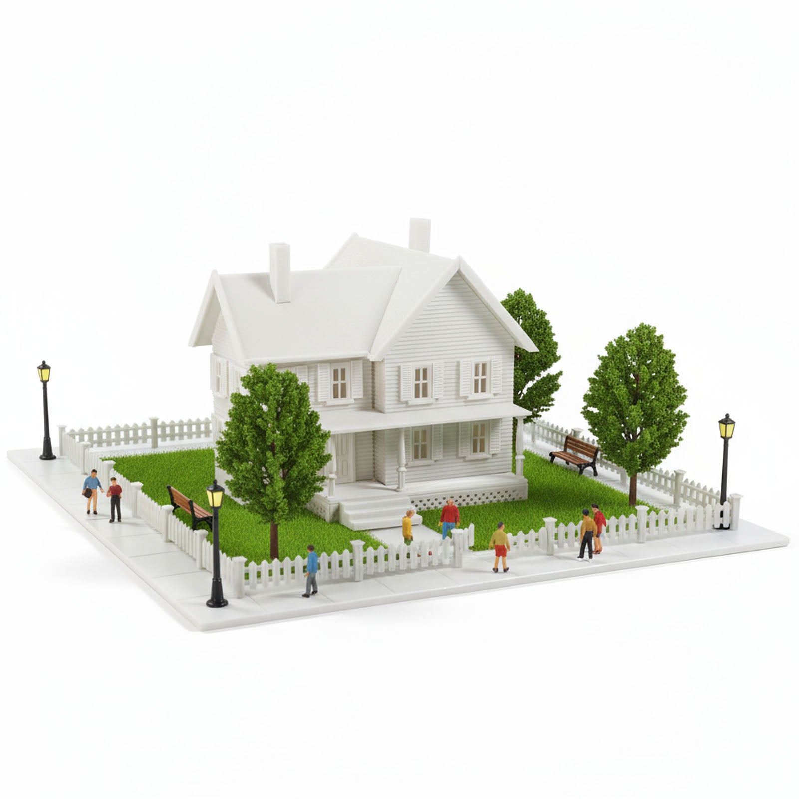 JZN5887JJM 1 Unit N Scale 1:150 Model Dwelling House Fence Base Kit Not-built Building
