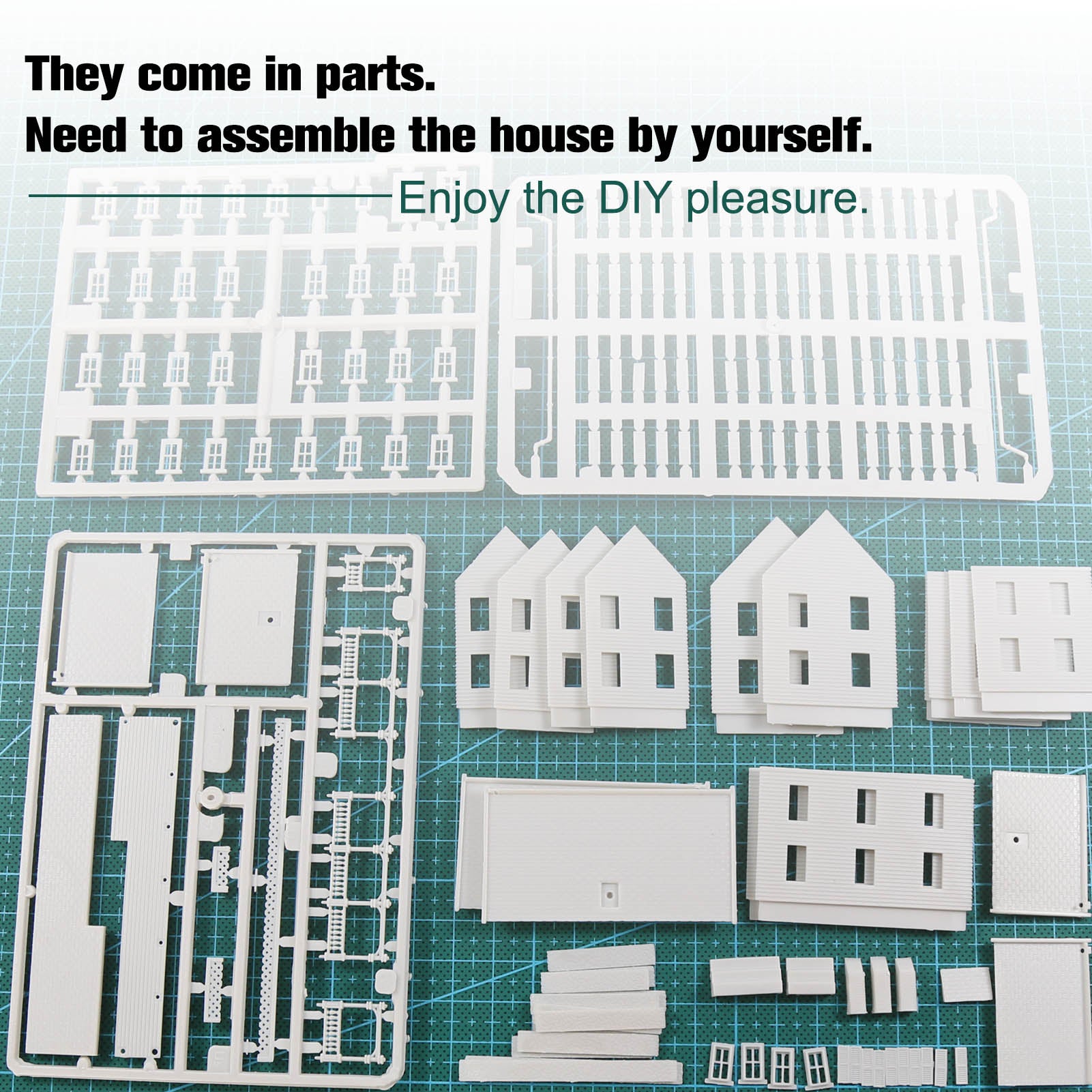 JZN5891JJ 1 Unit N Scale 1:150 Model Dwelling House Kit Two-story Building Unassembled