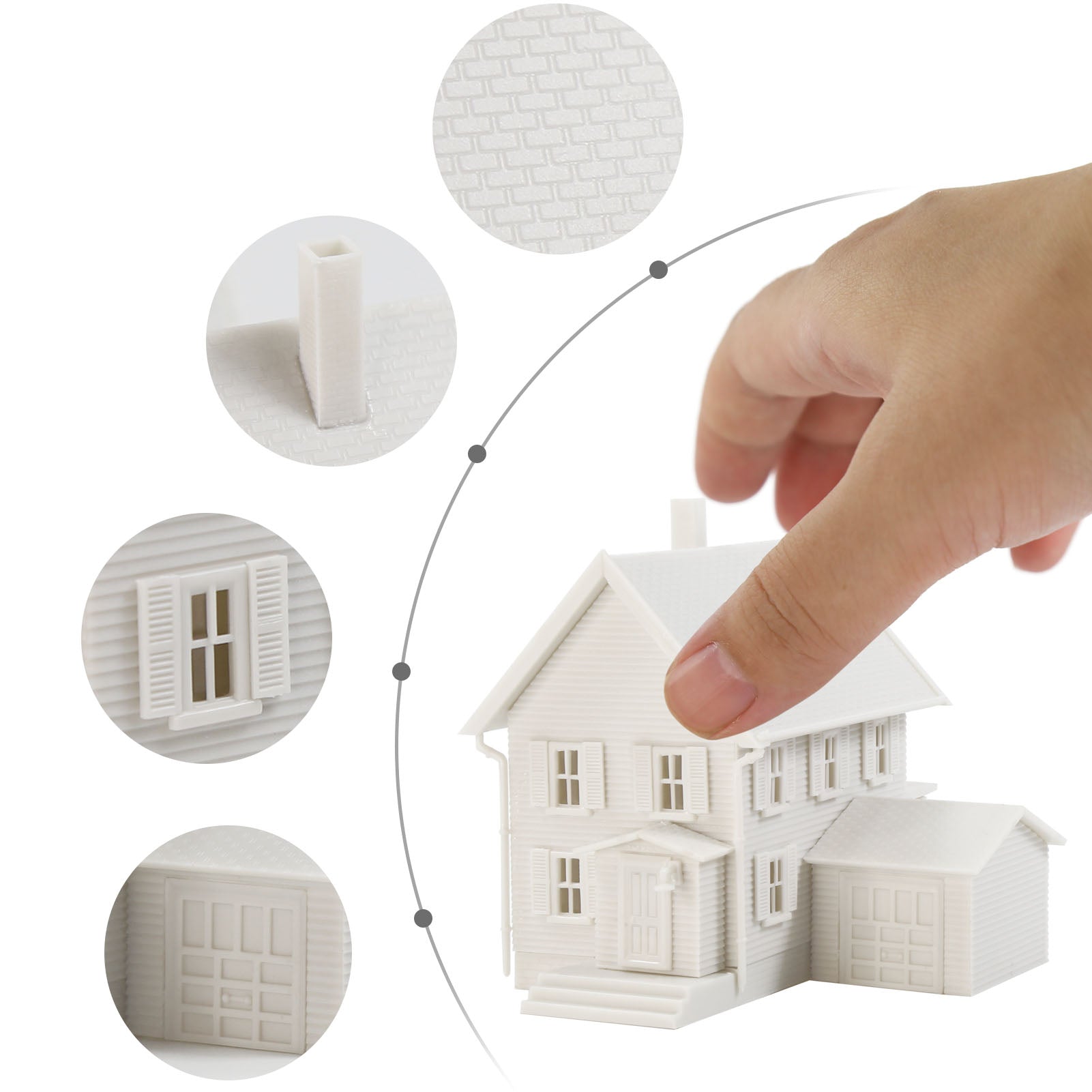 JZN5905JJ 1 Unit N Scale 1:150 Model Dwelling House Kit Two-story Building Unassembled