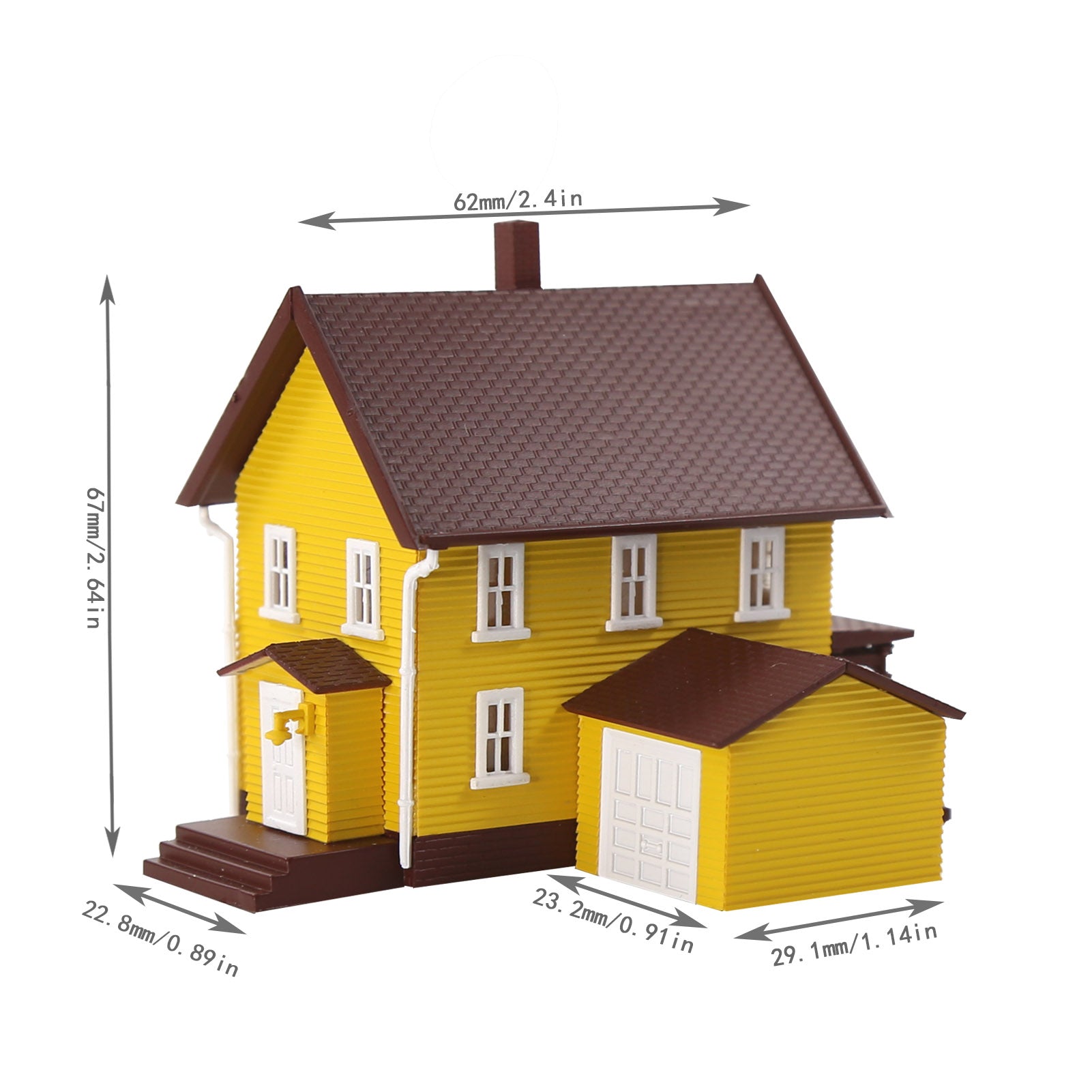 JZN5905 1 Unit N Scale 1:160 Model Dwelling House Kit Two-story with Garage for Buildings