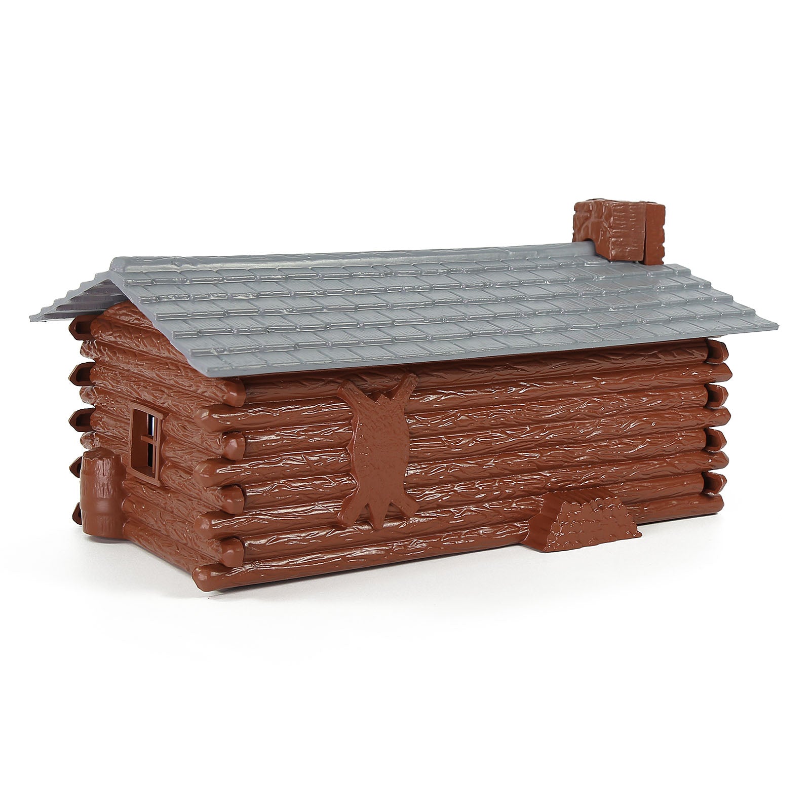 JZO02P 1 Unit O Scale 1:50 Painted Hunter's Log Cabin with Corral for Model Railroad