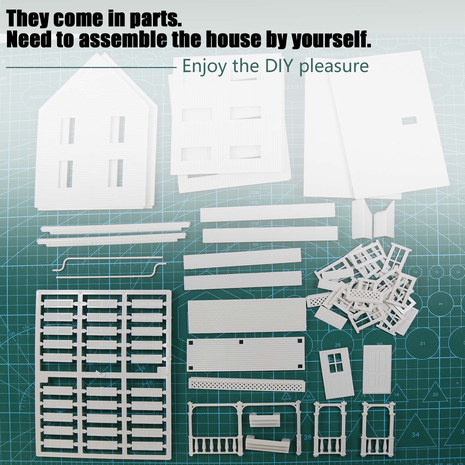 JZO7JJ 1 Unit O Scale 1:50 Model Dwelling House Kit White Not-built Architectural Building