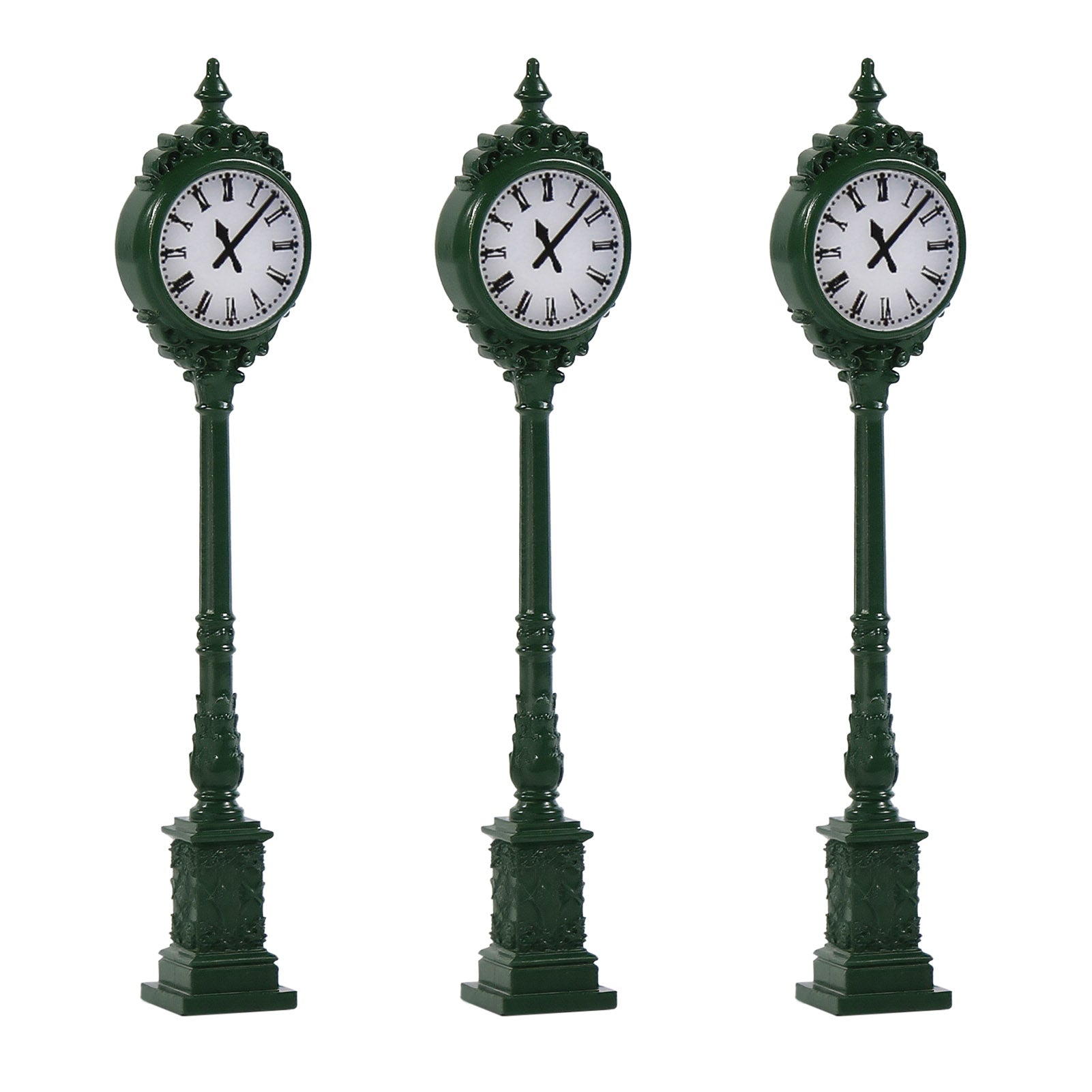 LD37 3pcs N Scale 1:160 HO Scale 1:87 Green Platform Clock Lamps Warm White LED