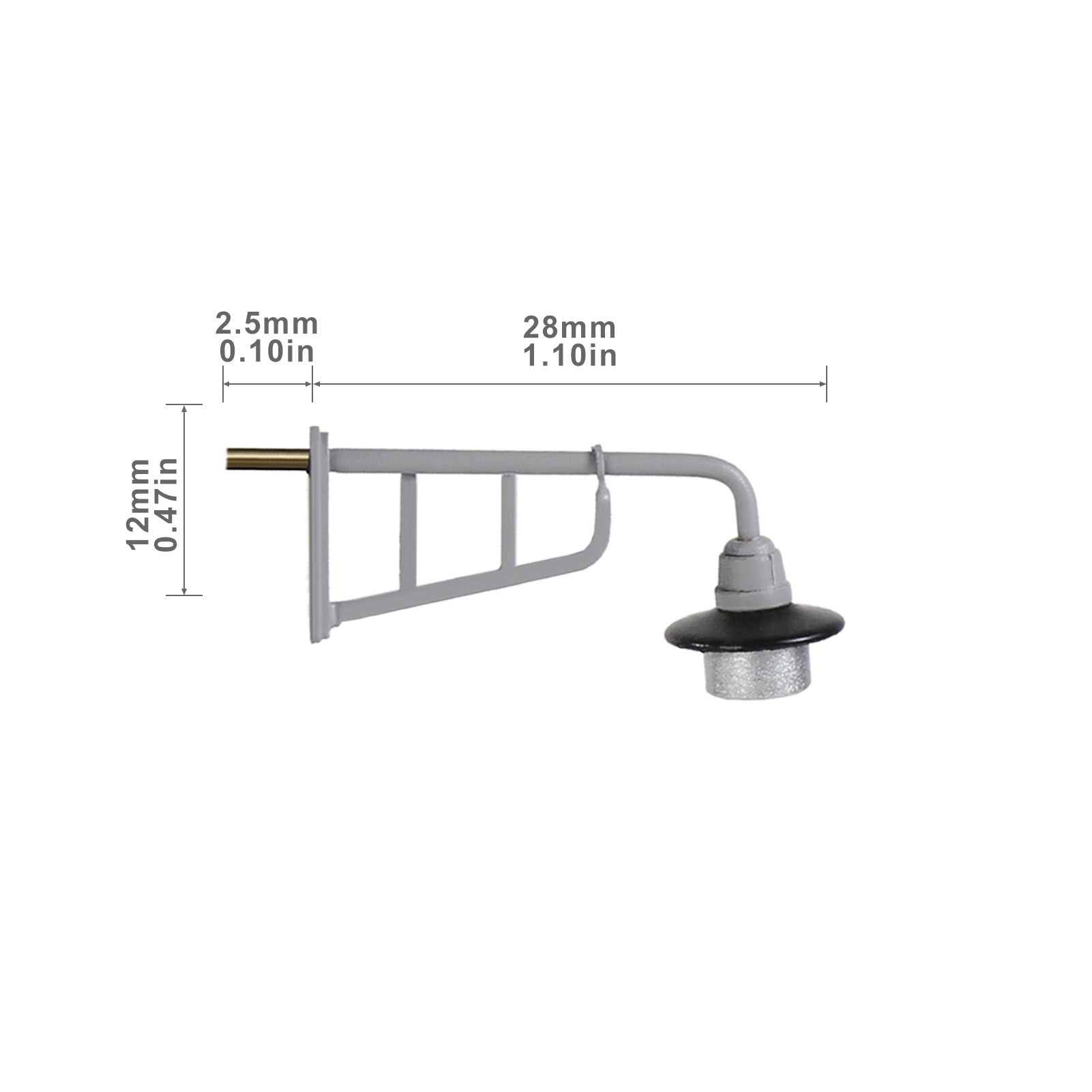 LD39 5pcs N Scale 1:160 HO Scale 1:87 O Scale 1:50 Warm White LED Metal Head Lamps Wall Lights