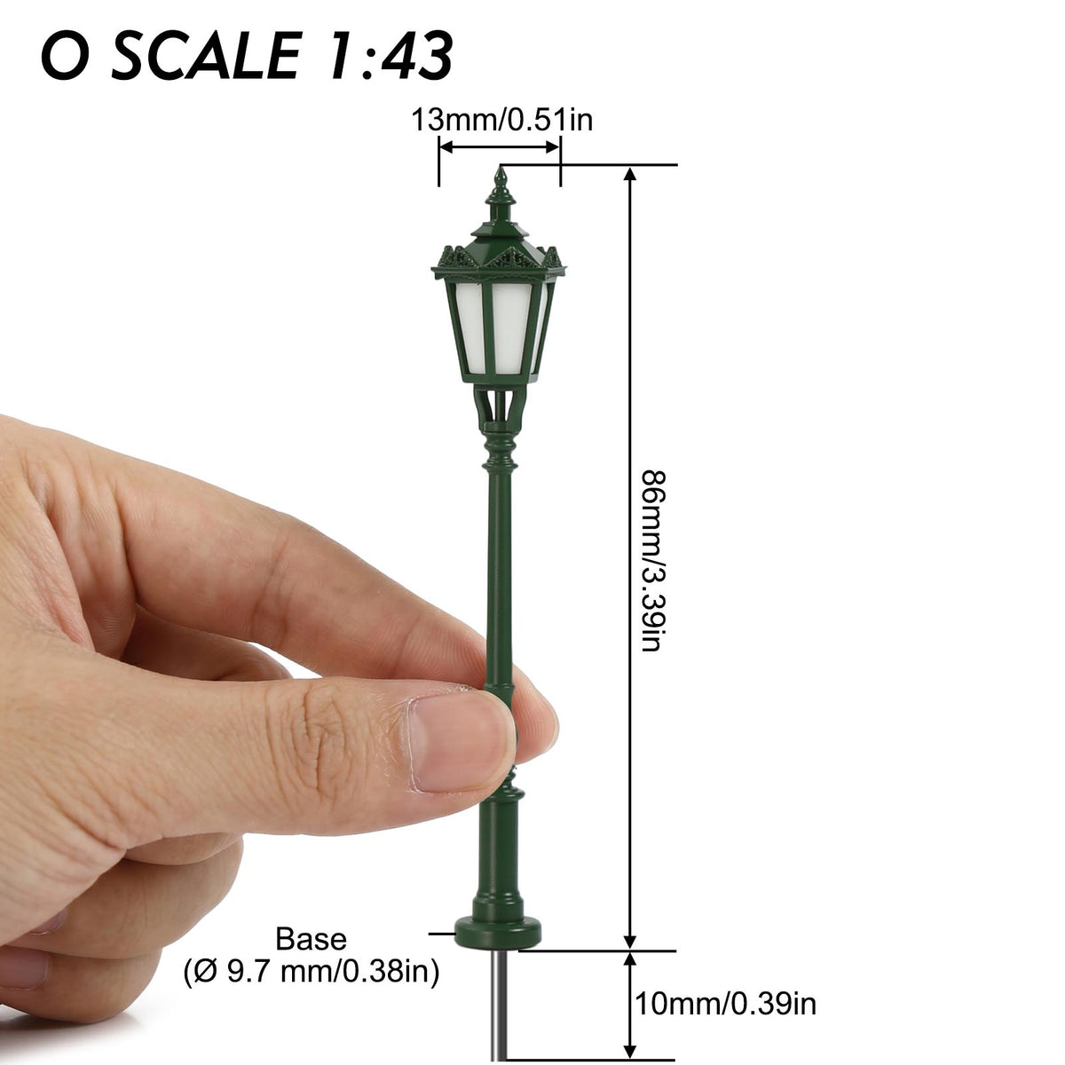 LD41 5pcs O HO N Green Model Street Lights Vintage Hexagon Warm White LED Lamps