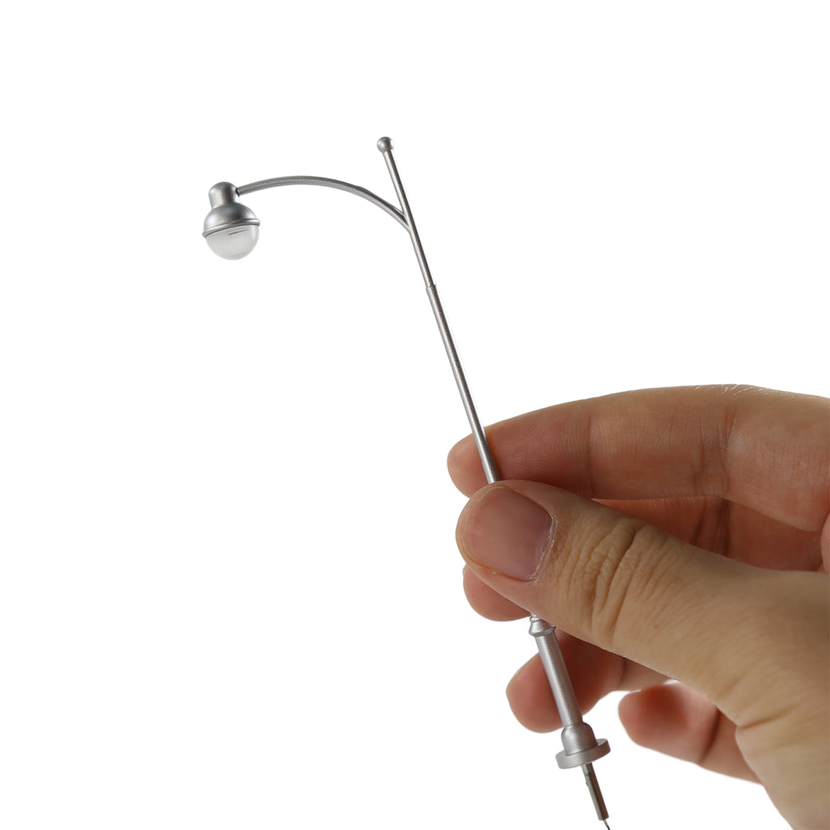 LD43OWMSi 5pcs O Scale 1:43 Silver Street Lights Long-Neck Model Lamps