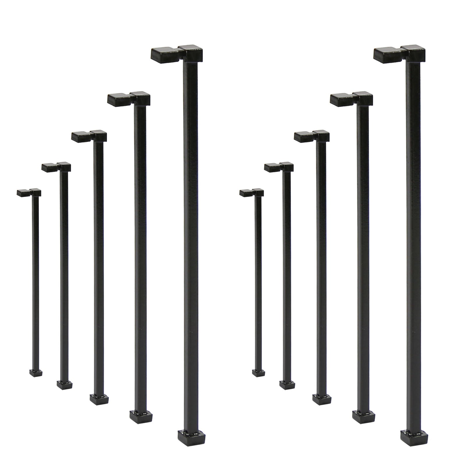 LM01 10pcs N TT HO Scale Metal Lamp Street Lights 5.9cm Black Pole LED